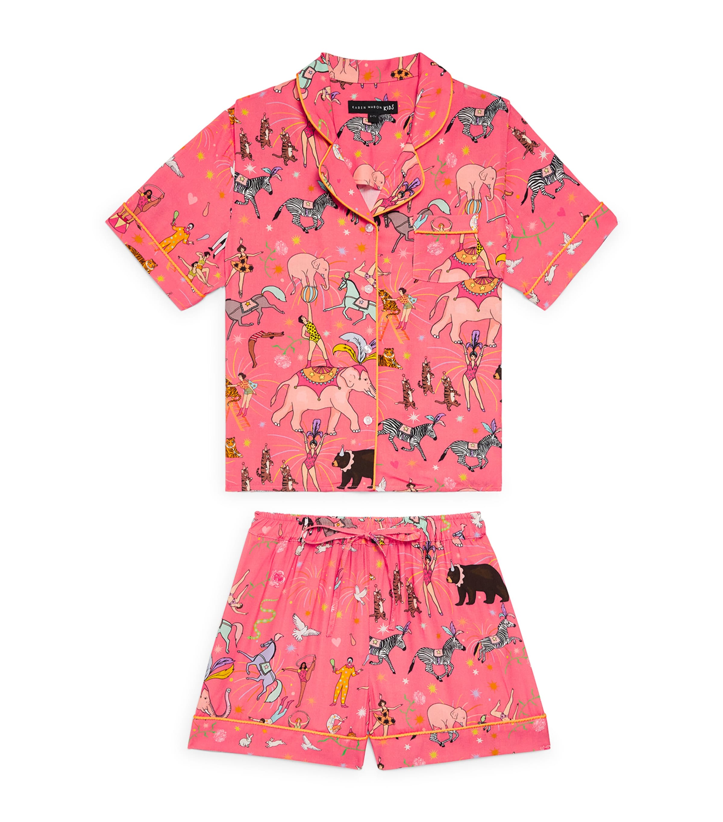 KAREN MABON KIDS Circus Print Pyjama Set (2-13 Years) Pink