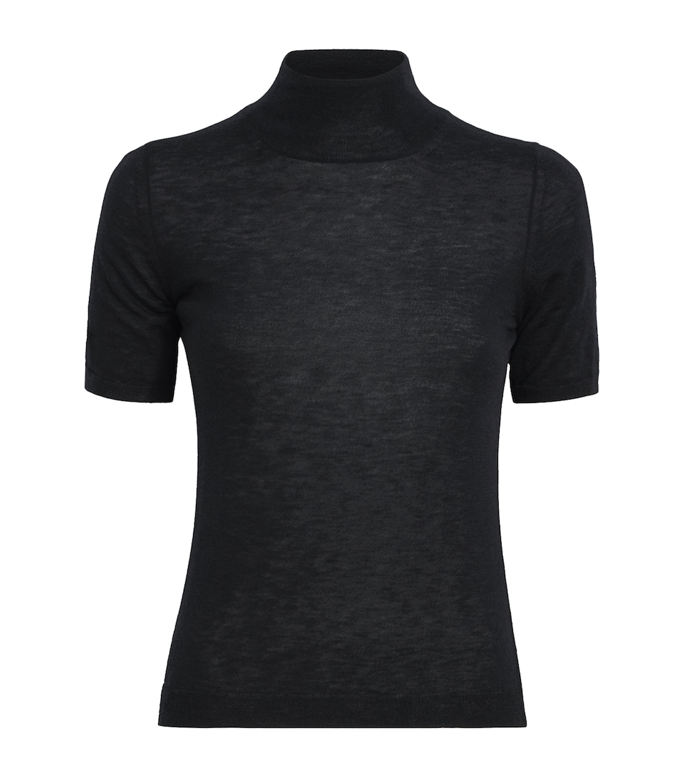 Merino Wool-Cashmere Short-Sleeve Sweater
