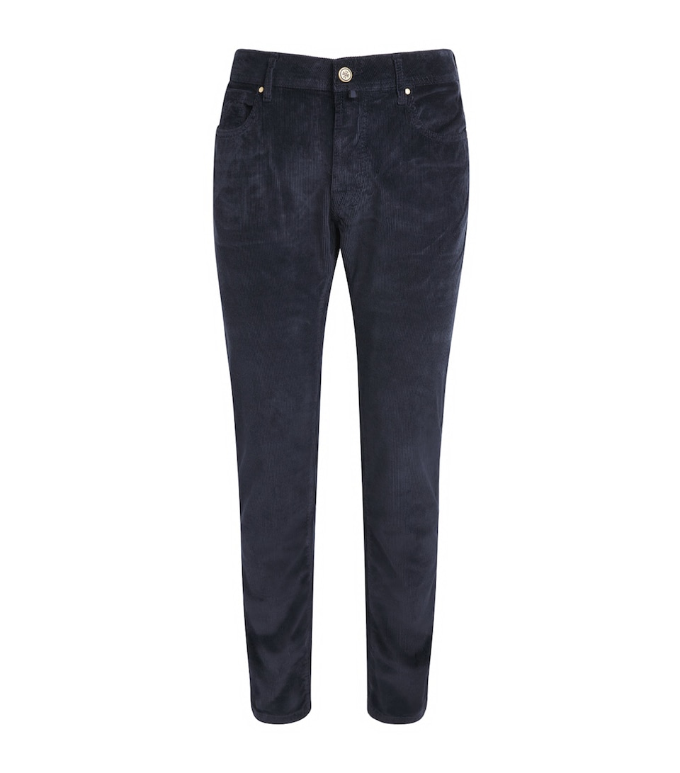 JACOB COHËN Mens Corduroy Bard Slim-Fit Chinos Navy