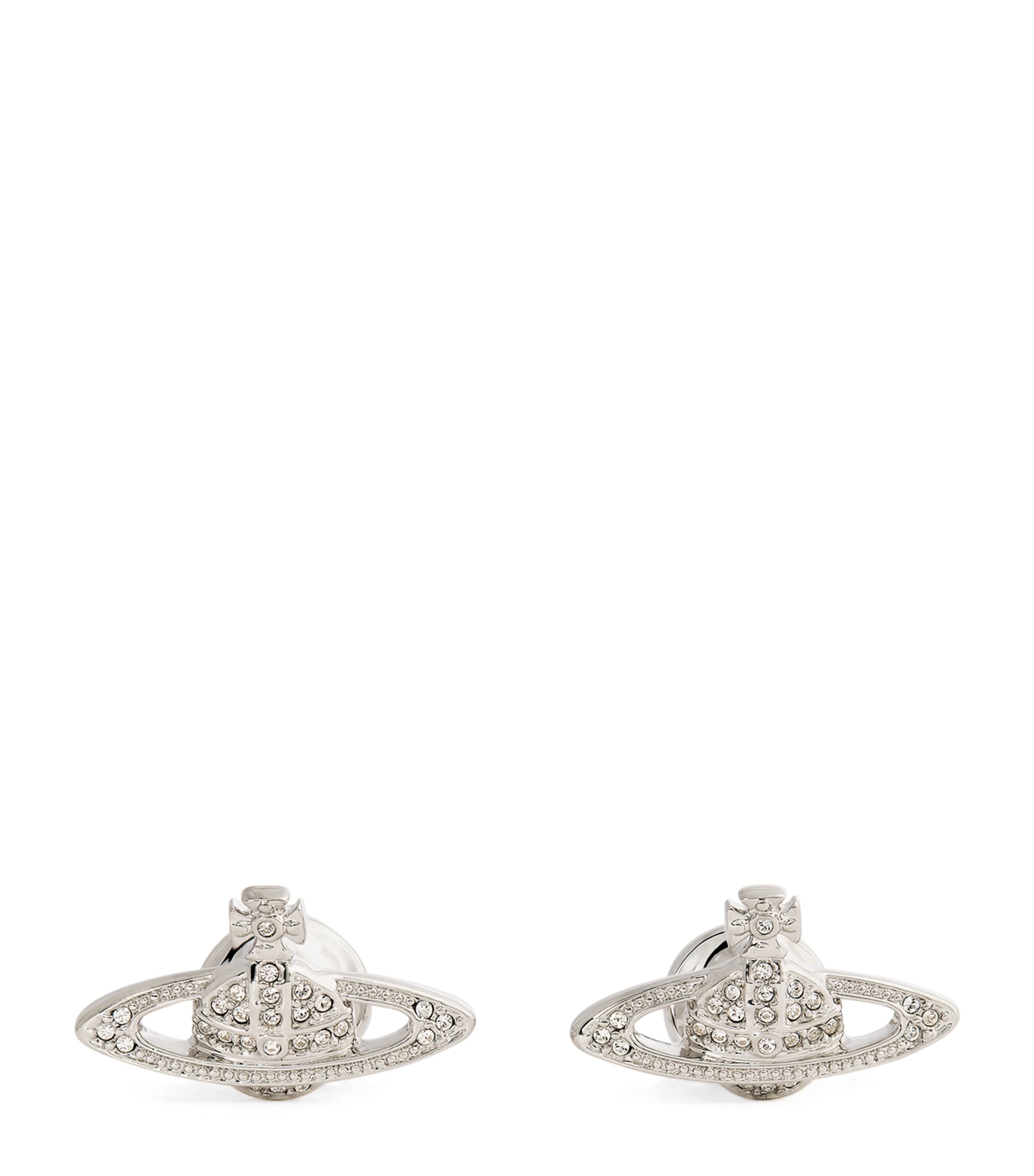 Vivienne Westwood Mini Bas Relief Orb Cufflinks Pltnm/crystal