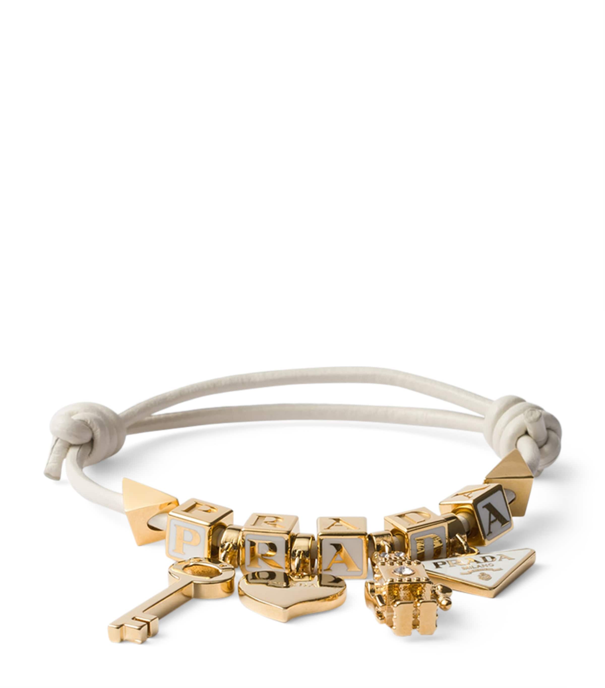 Nappa Leather Logo Charm Bracelet