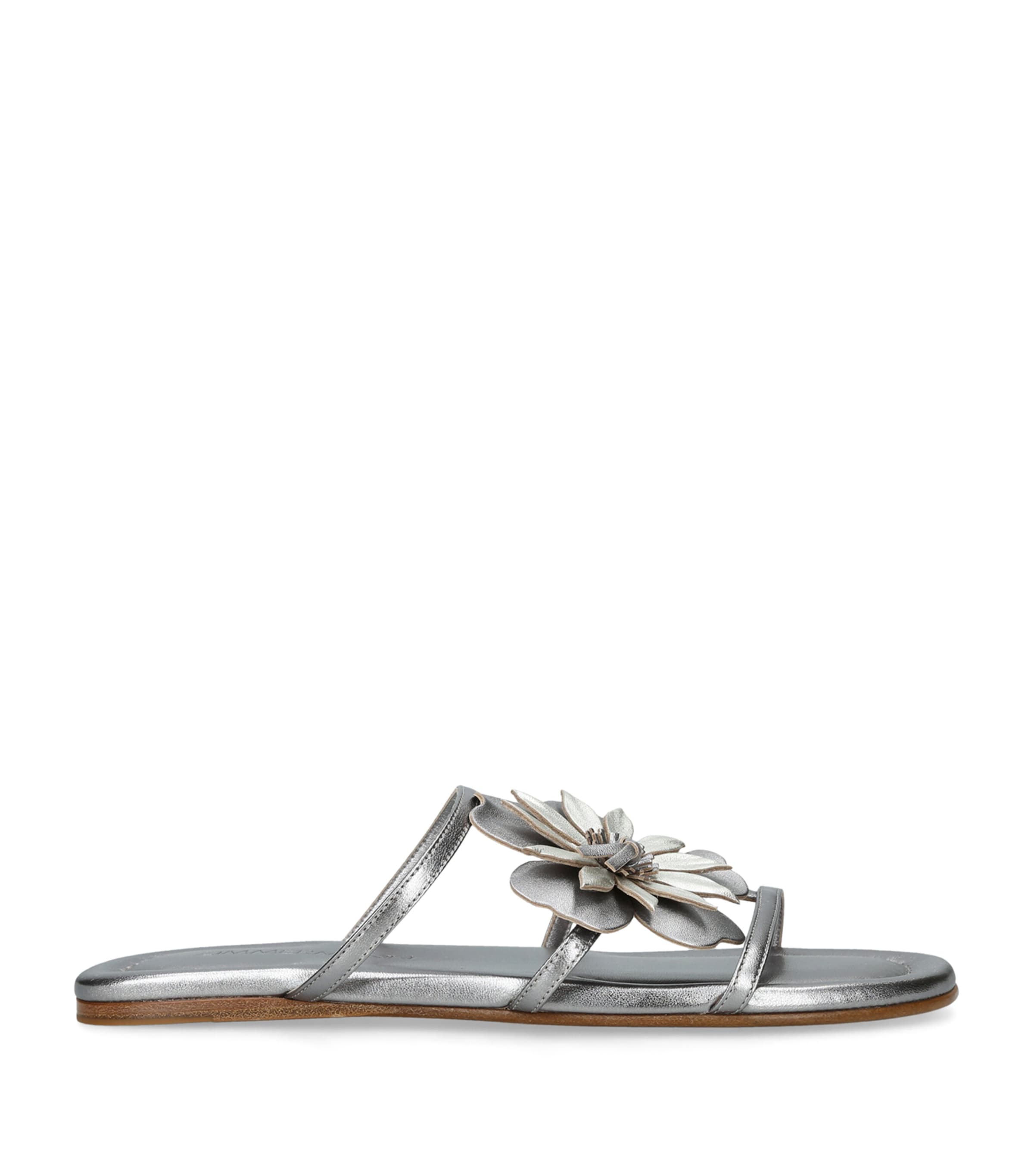 Zimmermann Metallic Leather Belara Slides Silver
