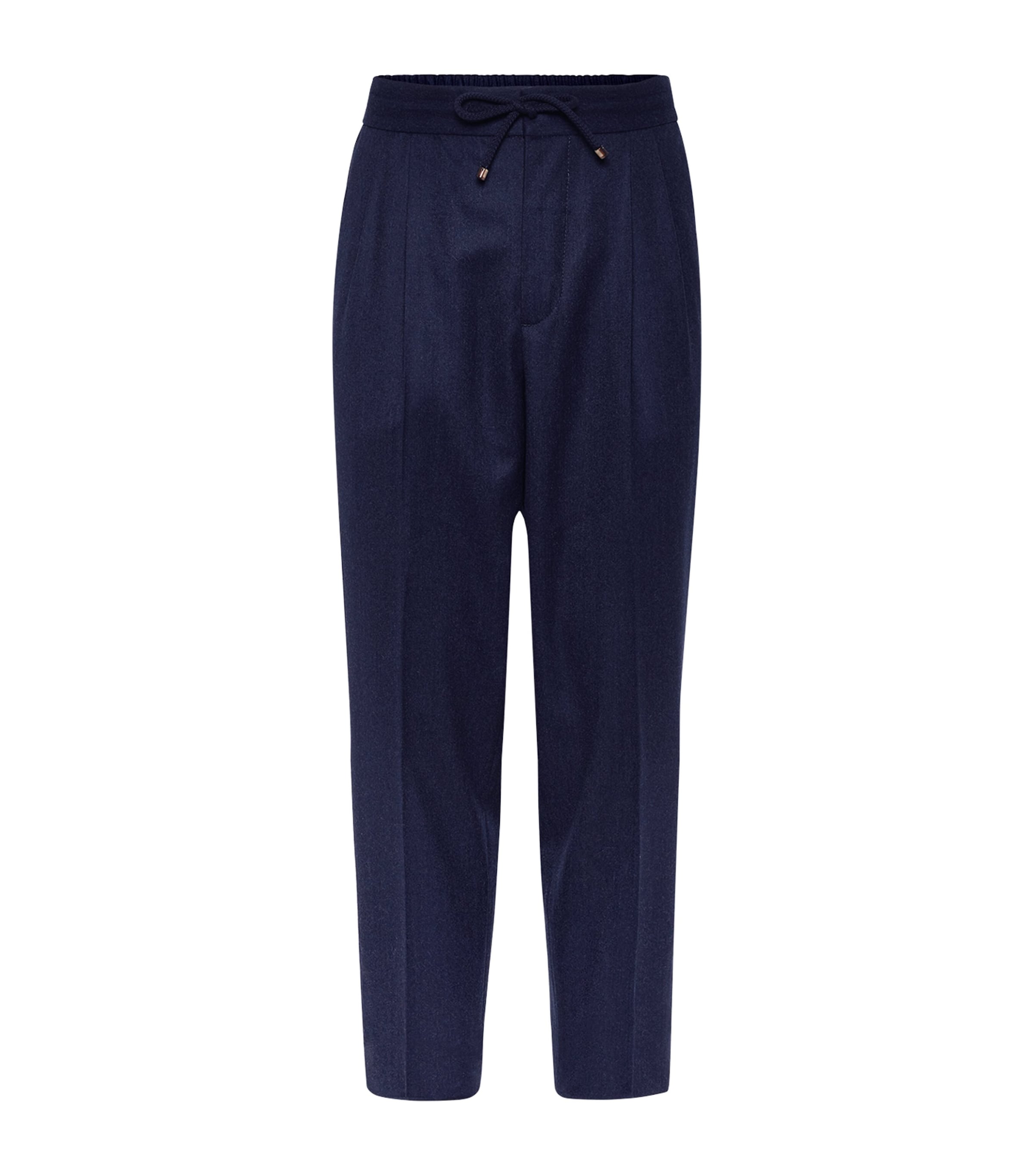 Virgin Wool Drawstring Leisure Trousers