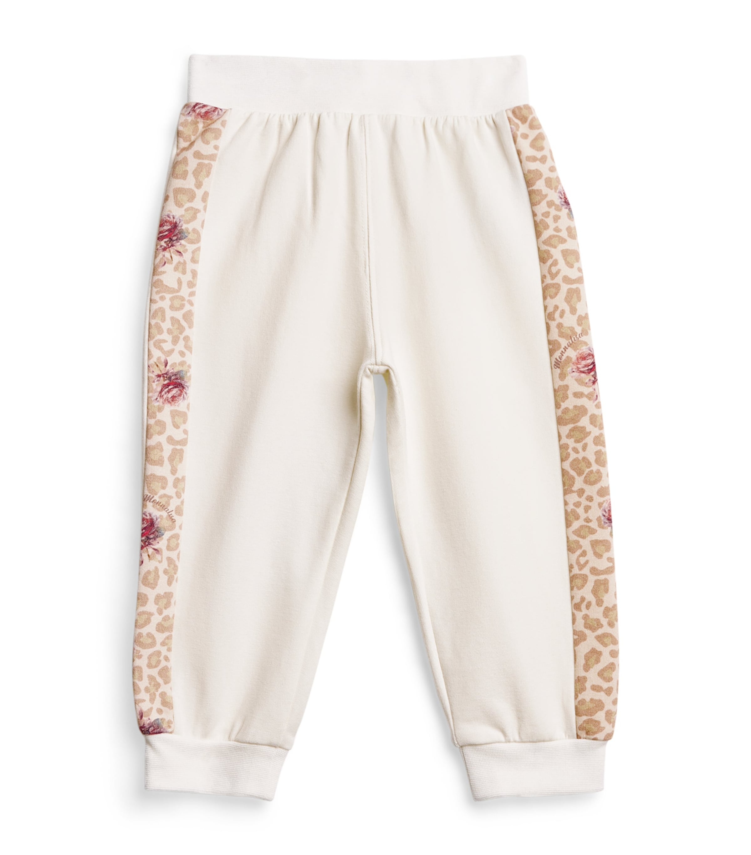 Monnalisa Stretch-Cotton Leopard Sweatpants (3-24 Months) Panna