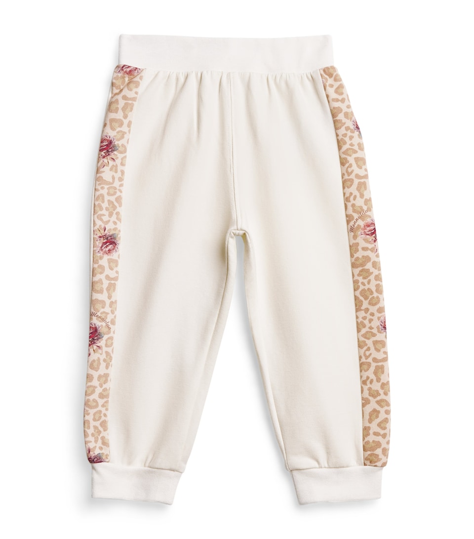 Monnalisa Stretch-Cotton Leopard Sweatpants (3-24 Months) Panna