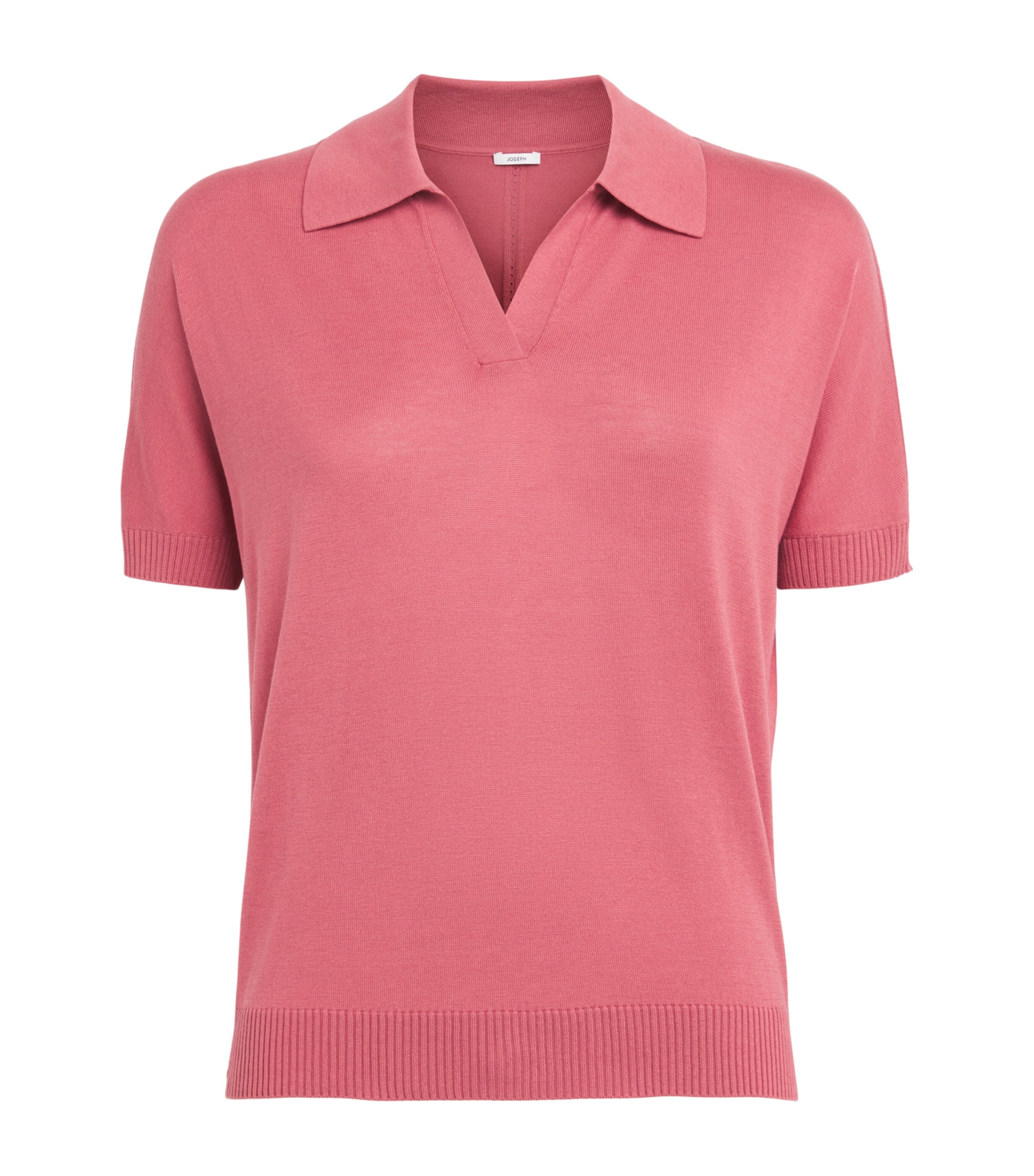 Joseph Womens Superfine Silk Niata Polo shirt Pomegranate