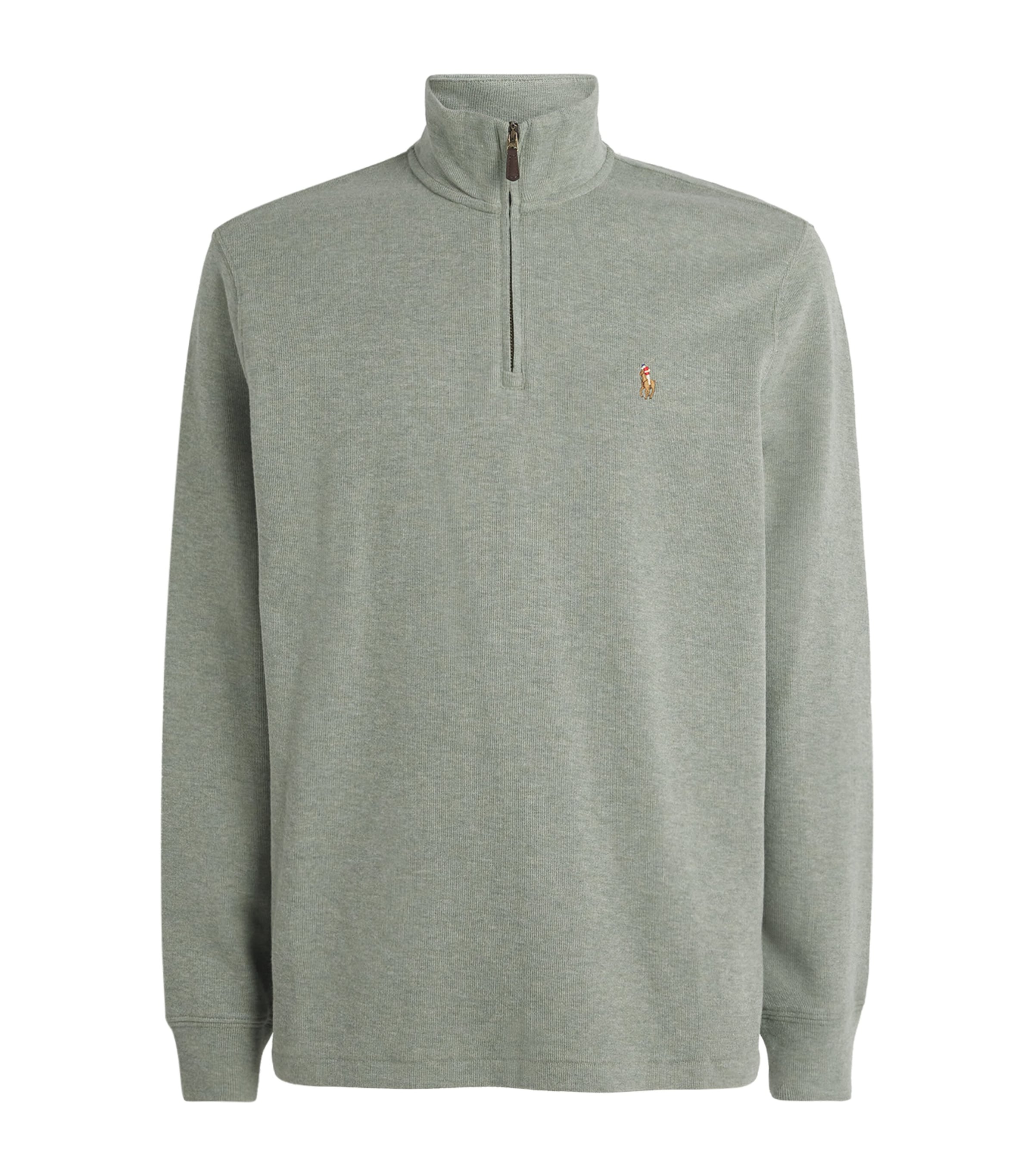 Cotton Logo Quarter-Zip Sweater
