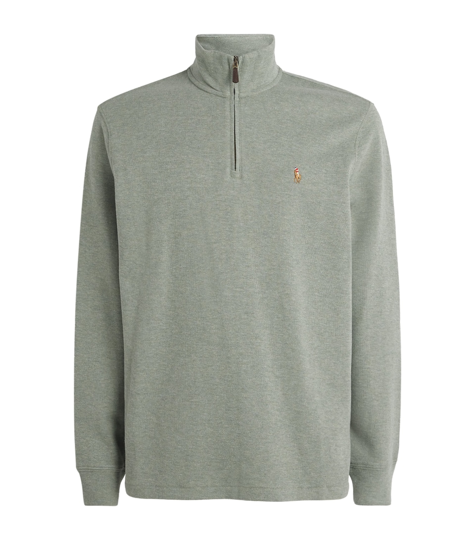 Cotton Logo Quarter-Zip Sweater
