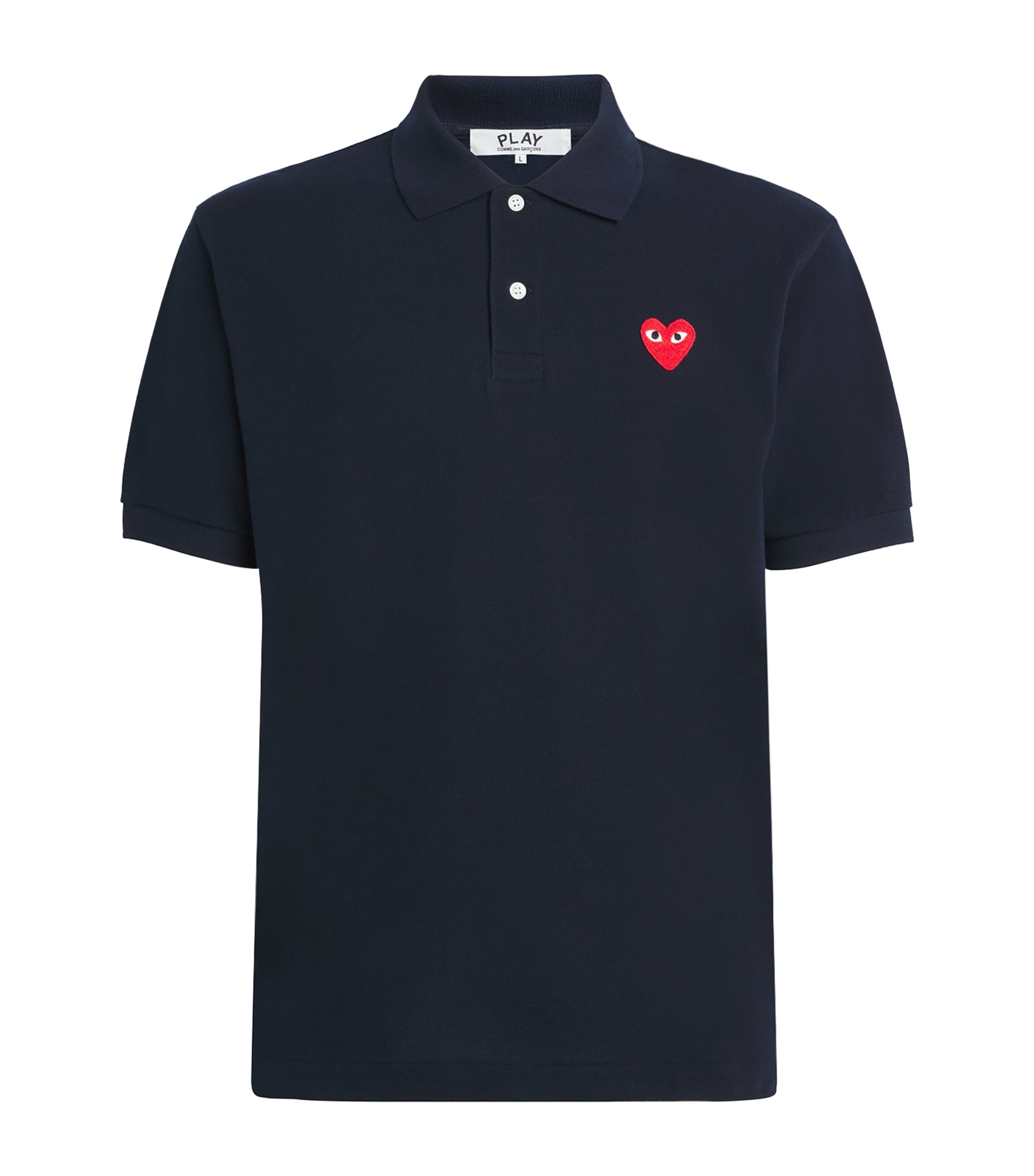 Comme Des Garçons Play Mens Heart Logo Polo Shirt Navy