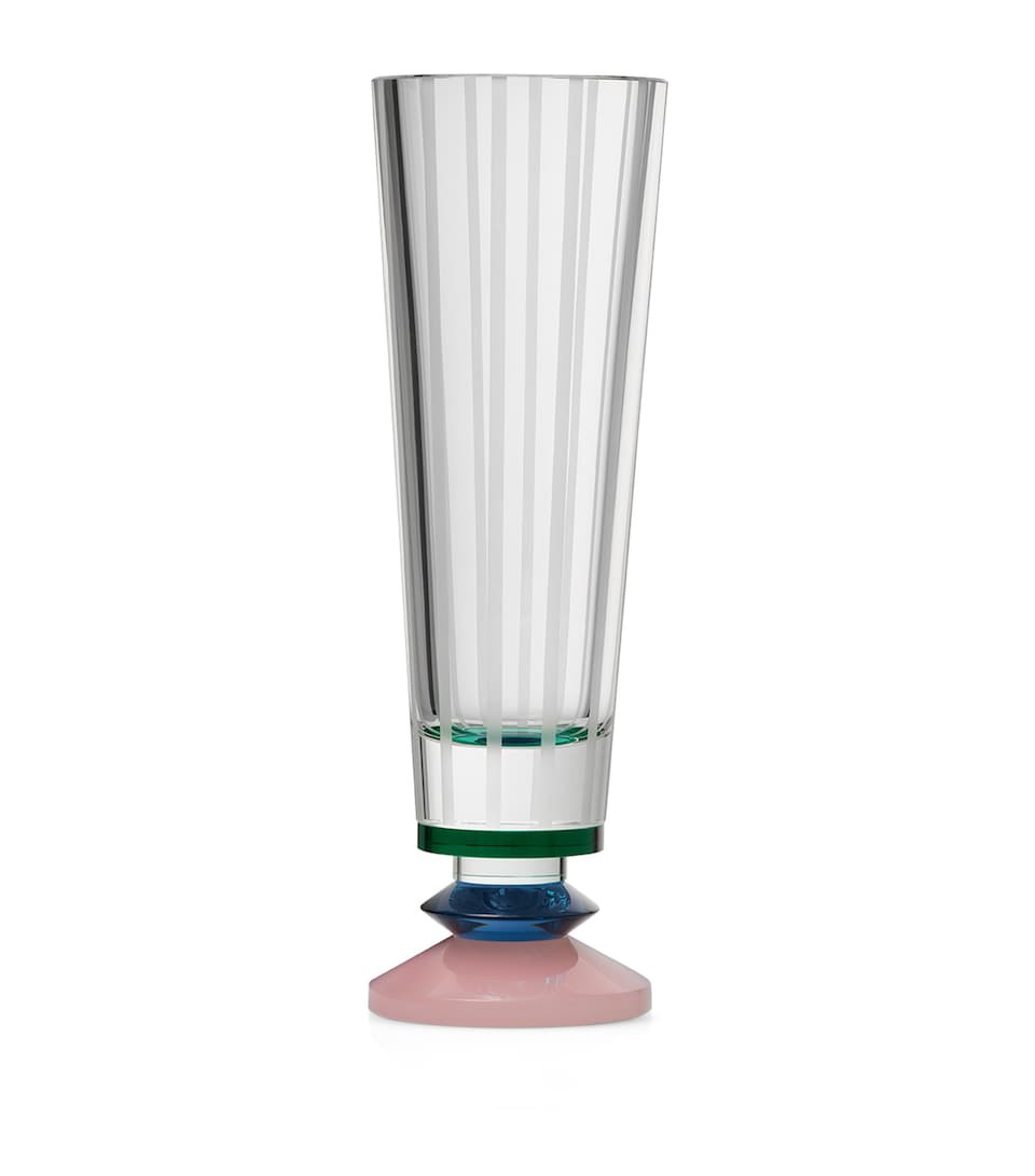 Reflections Copenhagen Crystal Amelie Vase (25cm) Clear, Teal And Rose