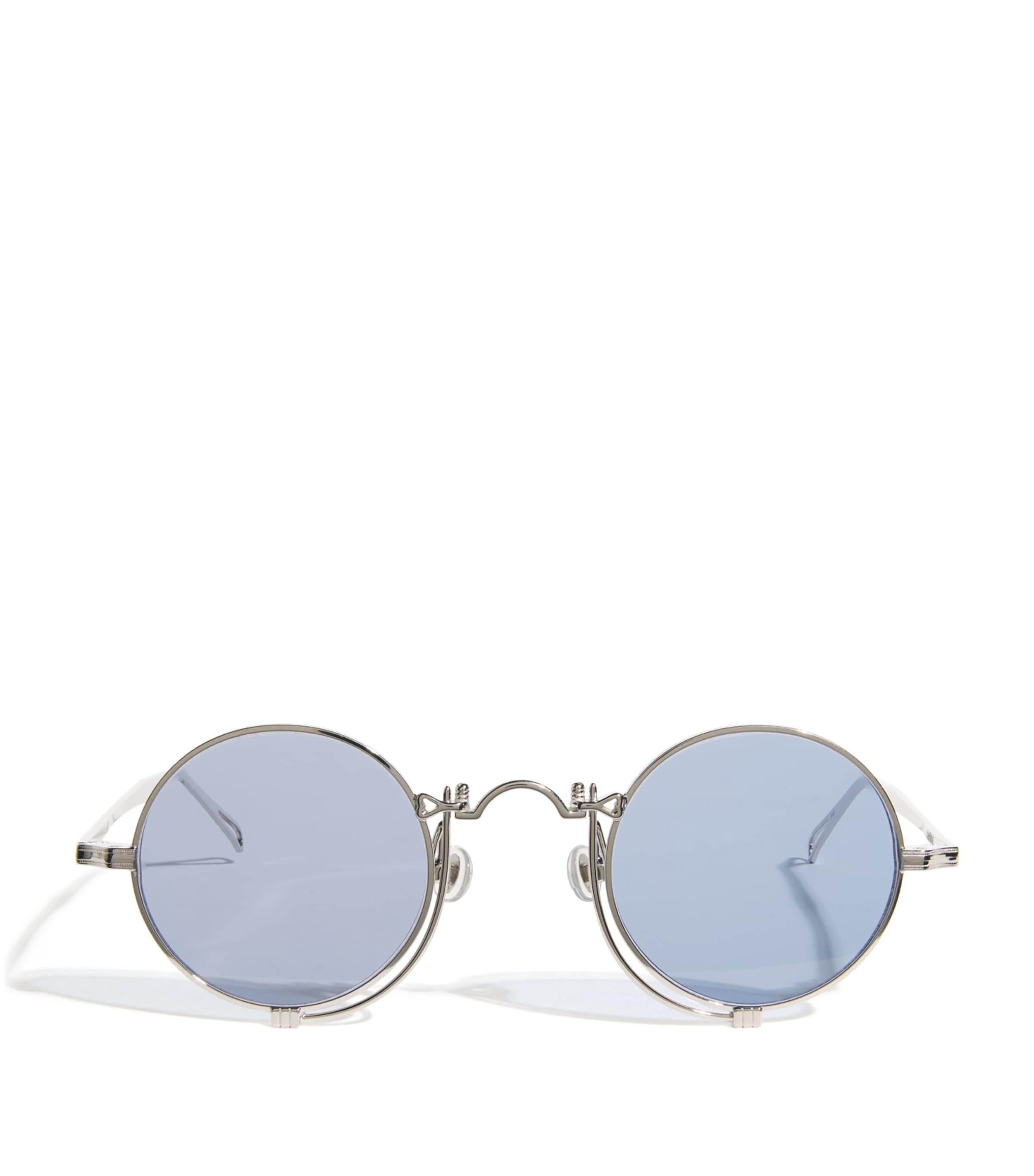 Matsuda 10601H Round Sunglasses Paladum Wht Cblt Blu