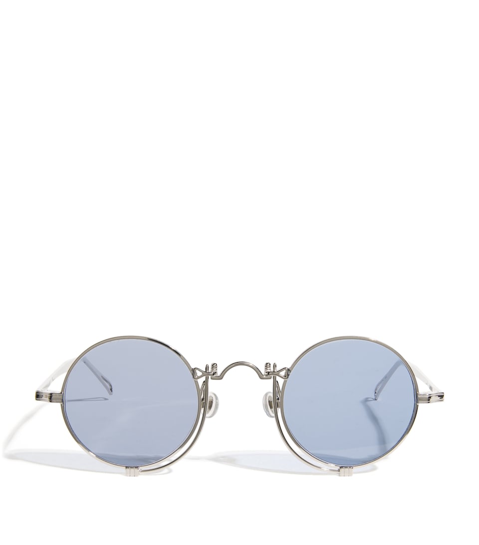 Matsuda 10601H Round Sunglasses Paladum Wht Cblt Blu