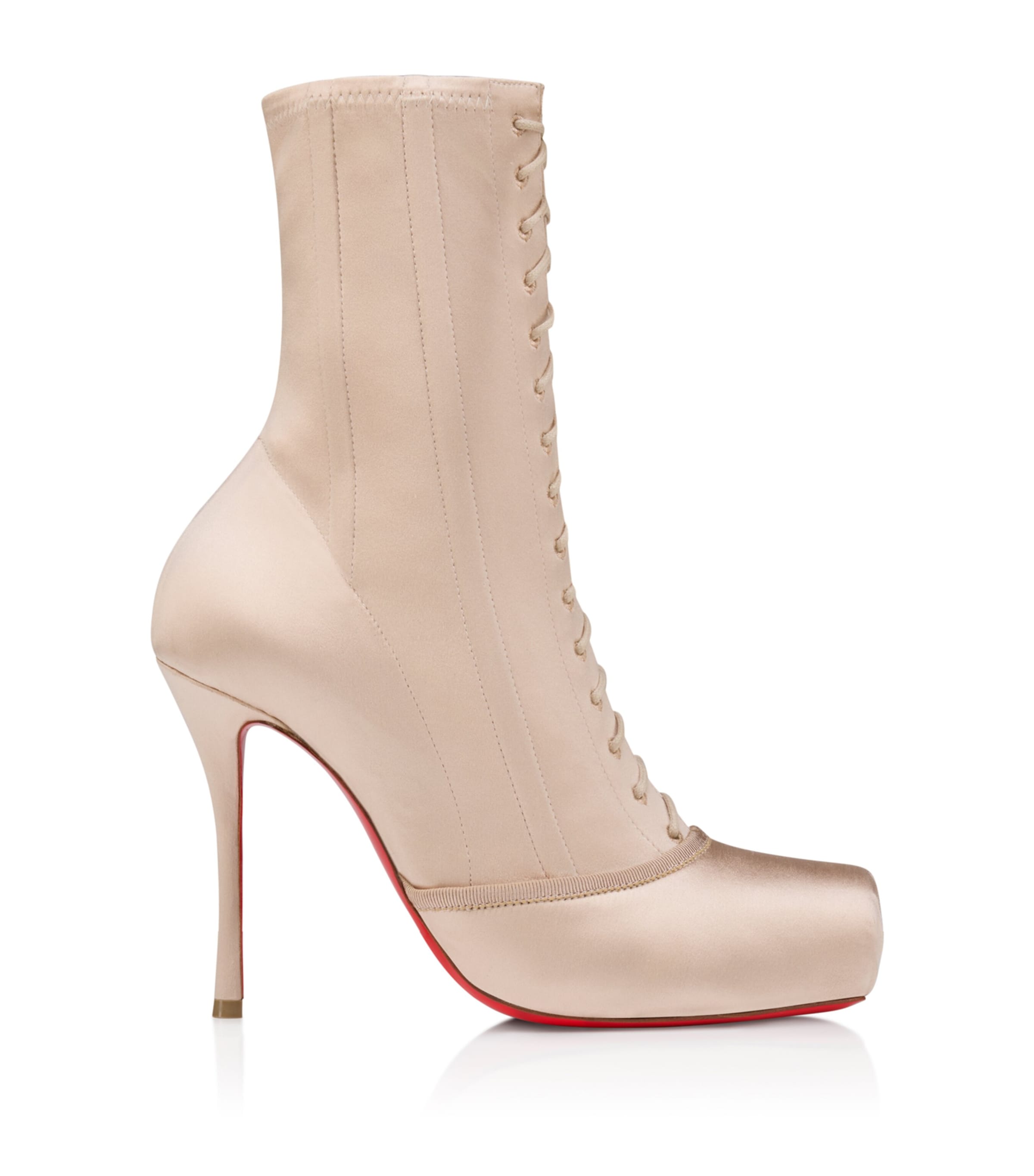 Christian Louboutin Pavlova Leather-Satin Boots 100