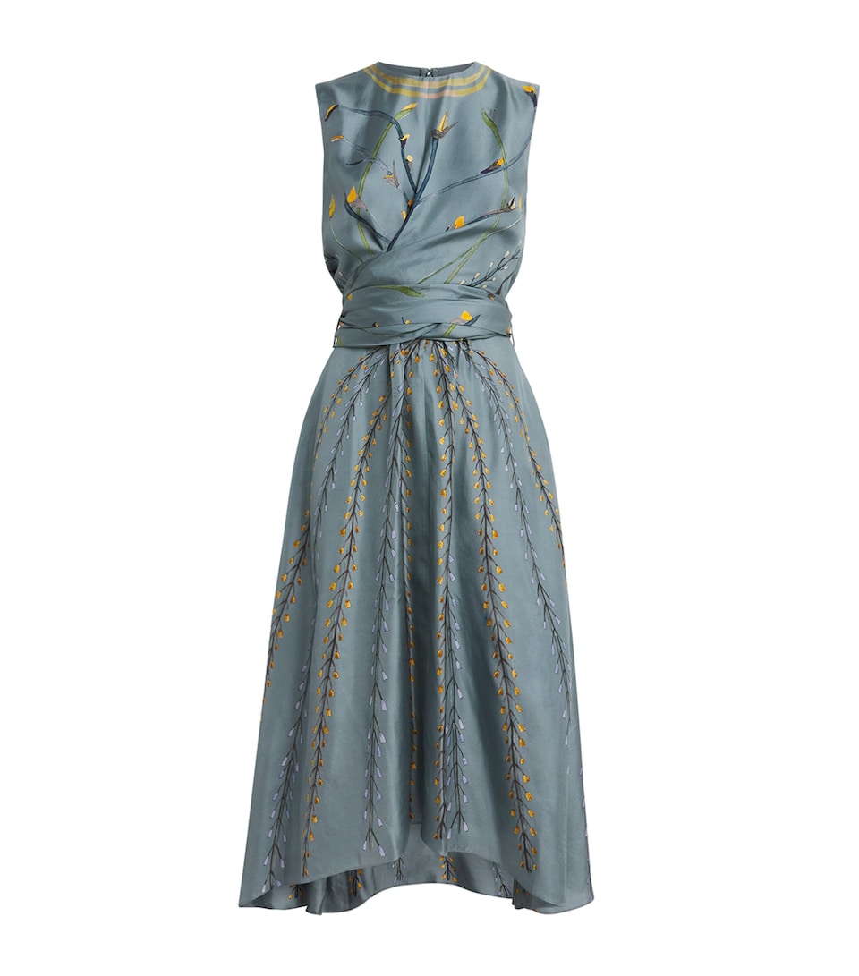 Altuzarra Womens Silk Penny Midi Dress Mineral Btncl