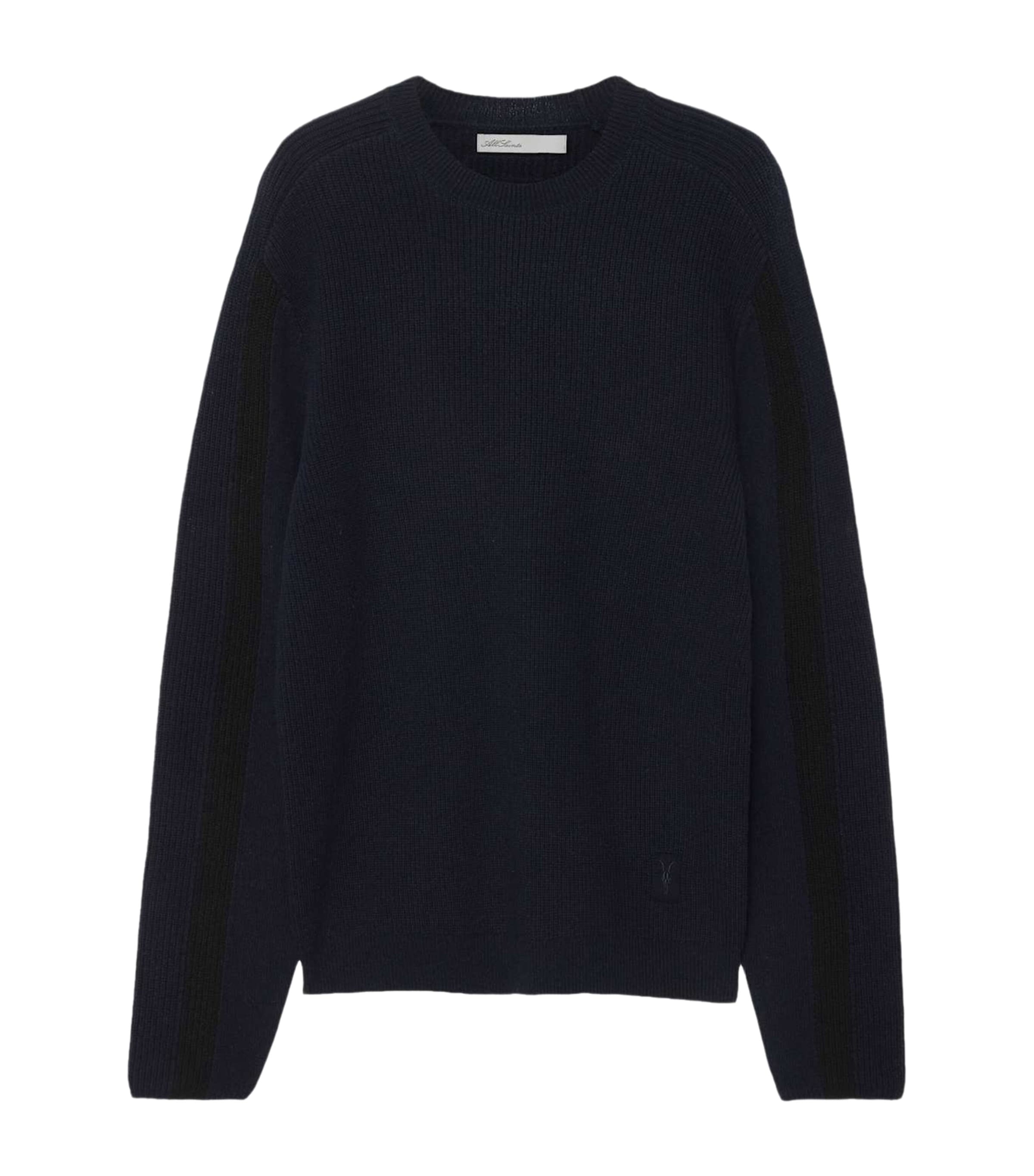 AllSaints Mens Merino Wool Hawke Sweater Navy Blue