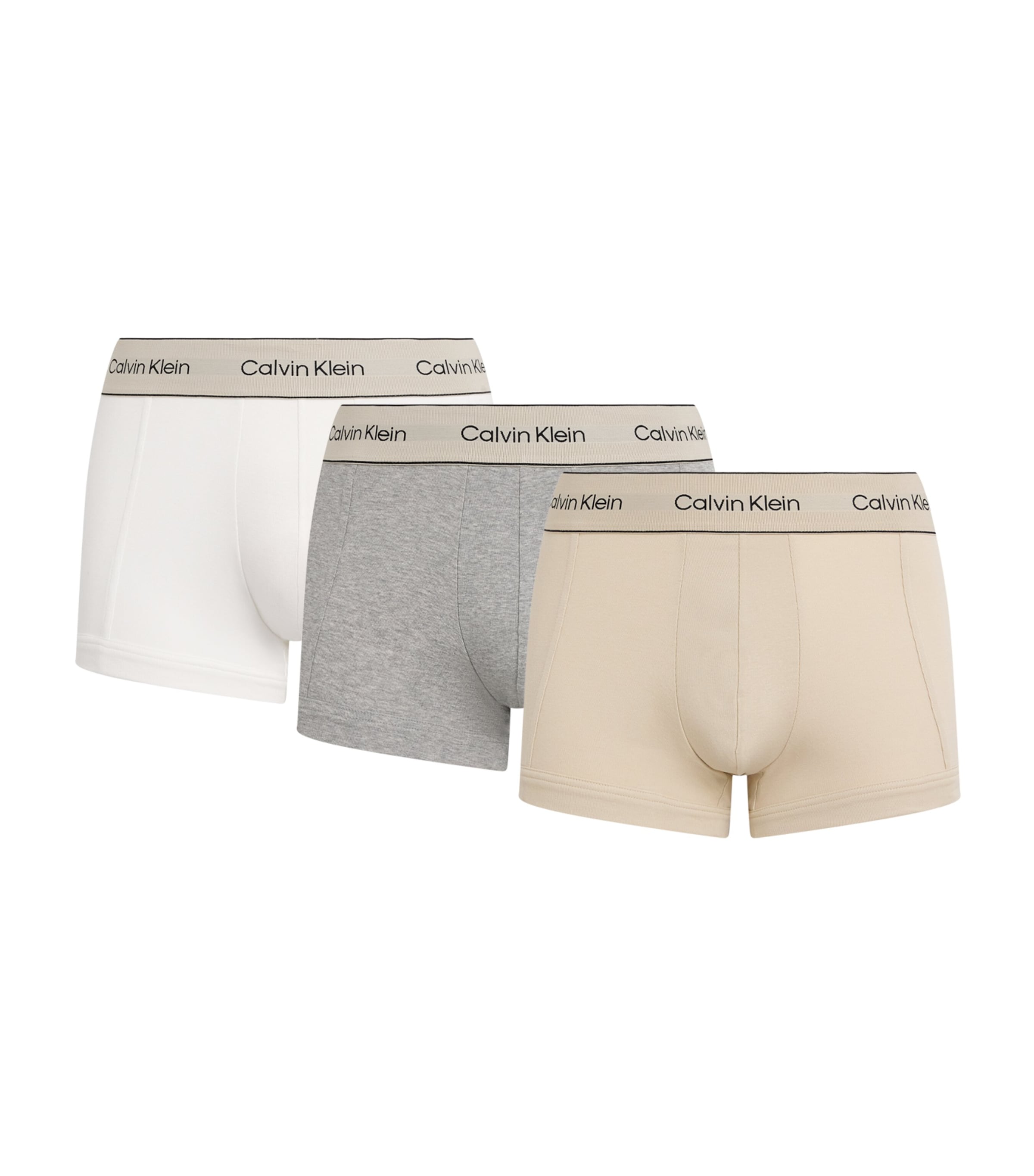 Calvin Klein Mens Stretch-Cotton Heritage Boxer Briefs (Pack of 3) Gray/grey/white