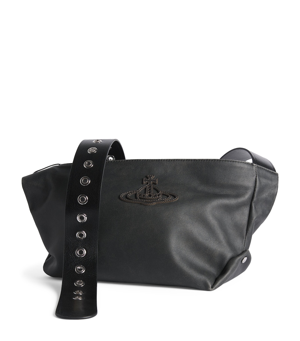 Vivienne Westwood Small Leather Maxime Shoulder Bag Off Black