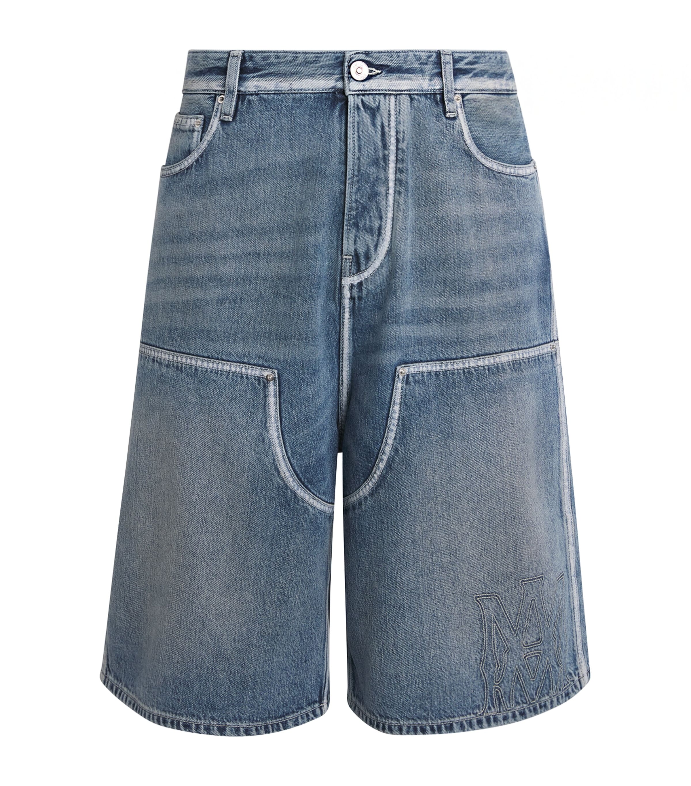 AMIRI Mens MA Carpenter Denim Shorts Pacific