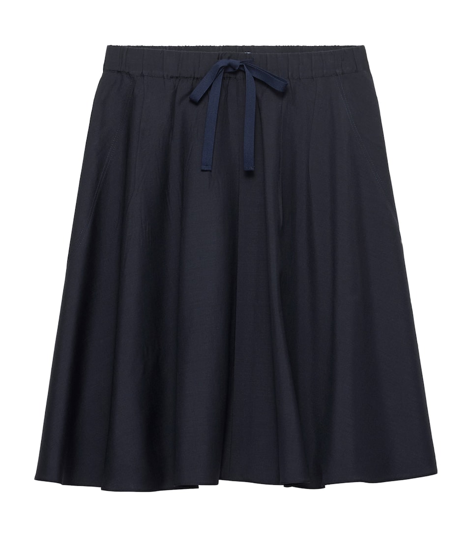 Prada Womens Mohair A-Line Skirt Blue