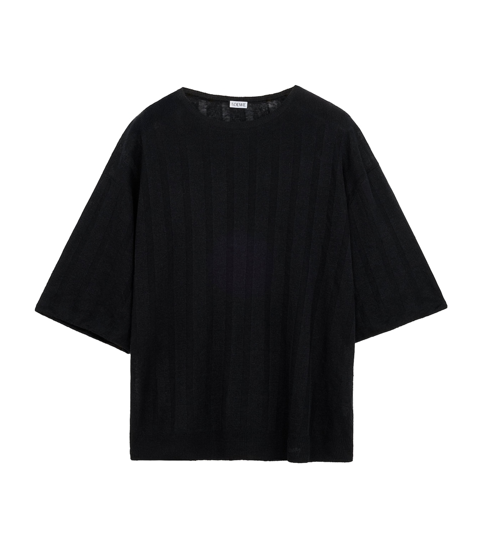 LOEWE Mens x Paula’s Ibiza Linen-Blend T-Shirt Black