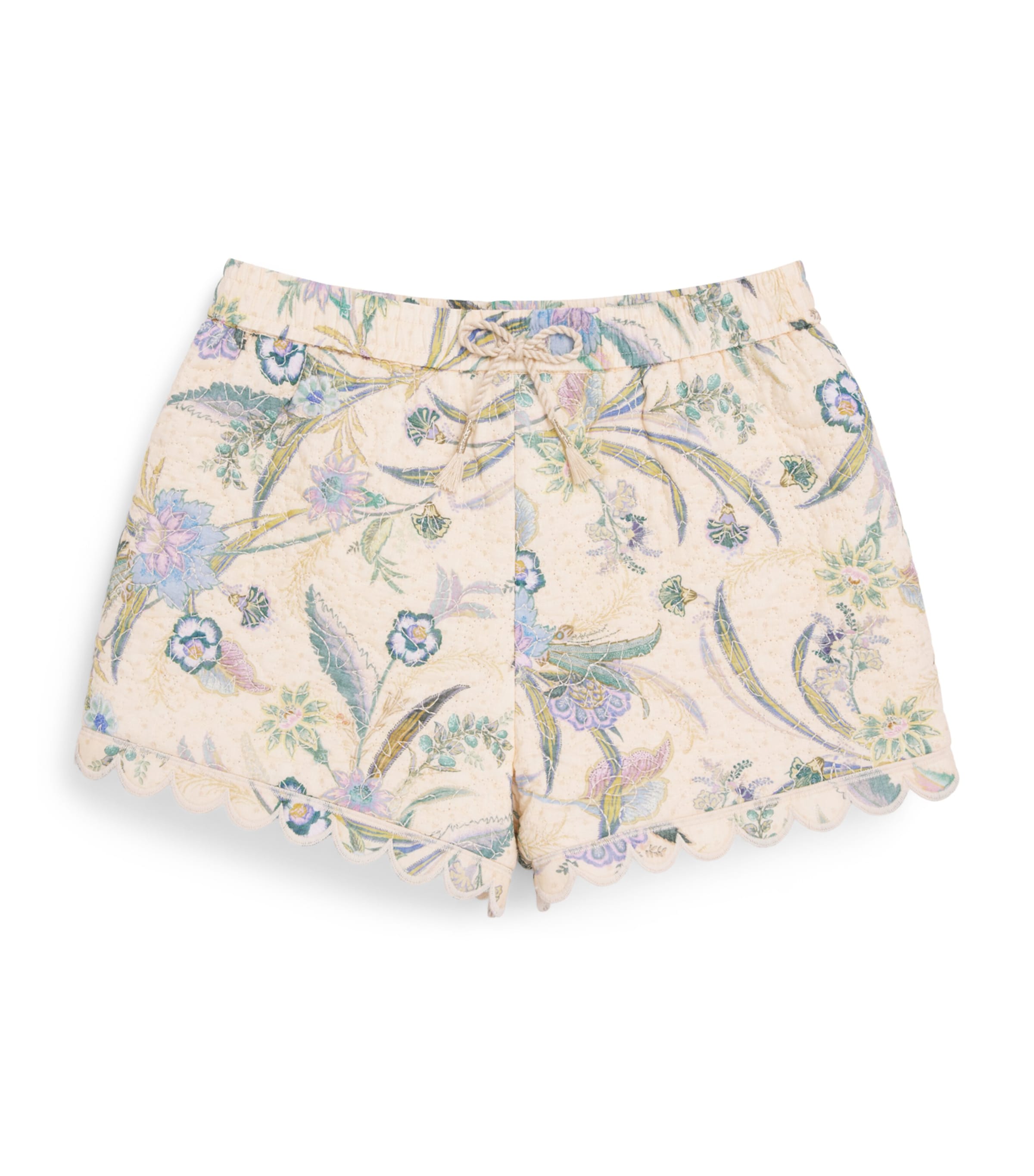 Zimmermann Kids Quilted Indra Shorts (2-12 Years) Cream Scarf Floral