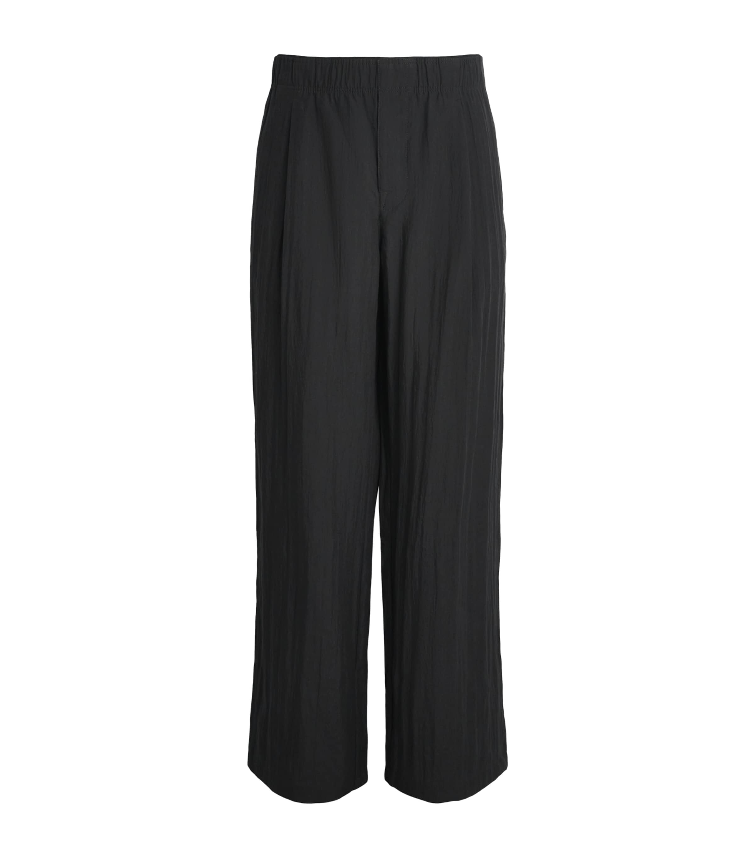Linen-Blend Wide-Leg Leisure Trousers