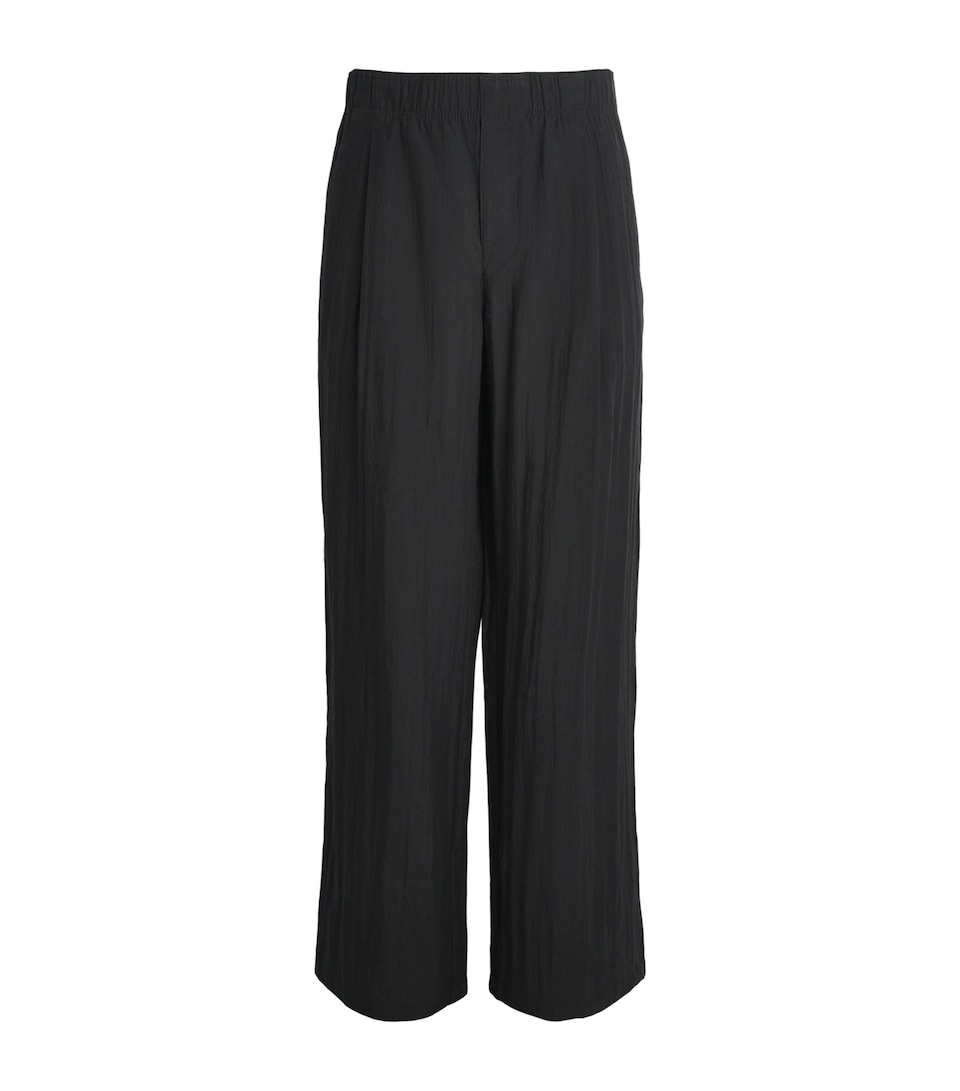 Linen-Blend Wide-Leg Leisure Trousers