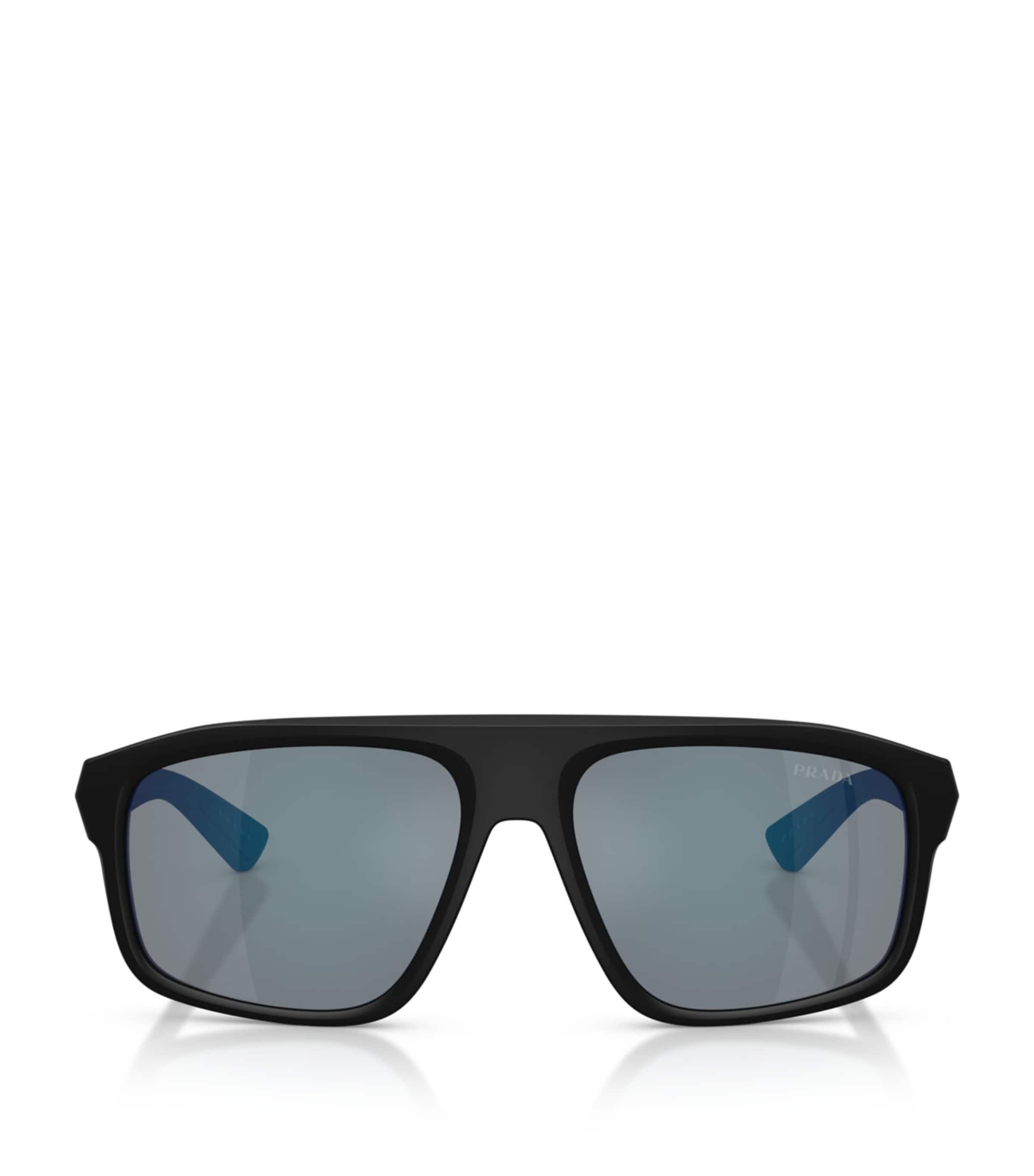 Prada Linea Rossa Injected B02S Aviator Sunglasses Black