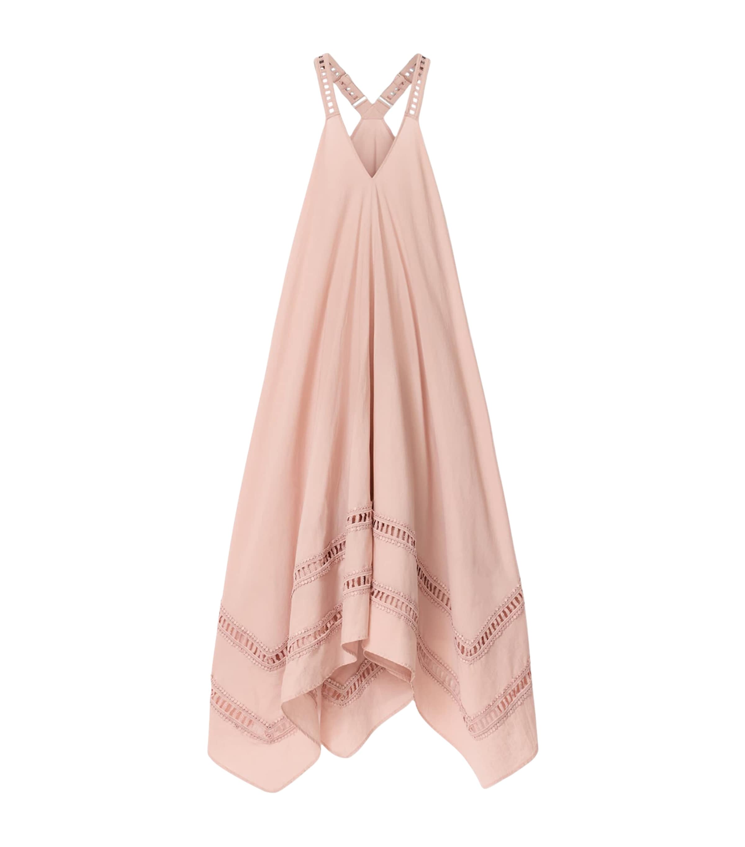 AllSaints Womens Organic Cotton Midi Dress Blush Pink