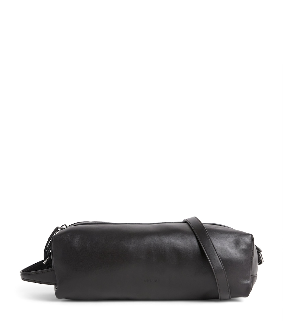 Lemaire Leather The Care Cross-Body Bag Dark Chocolate