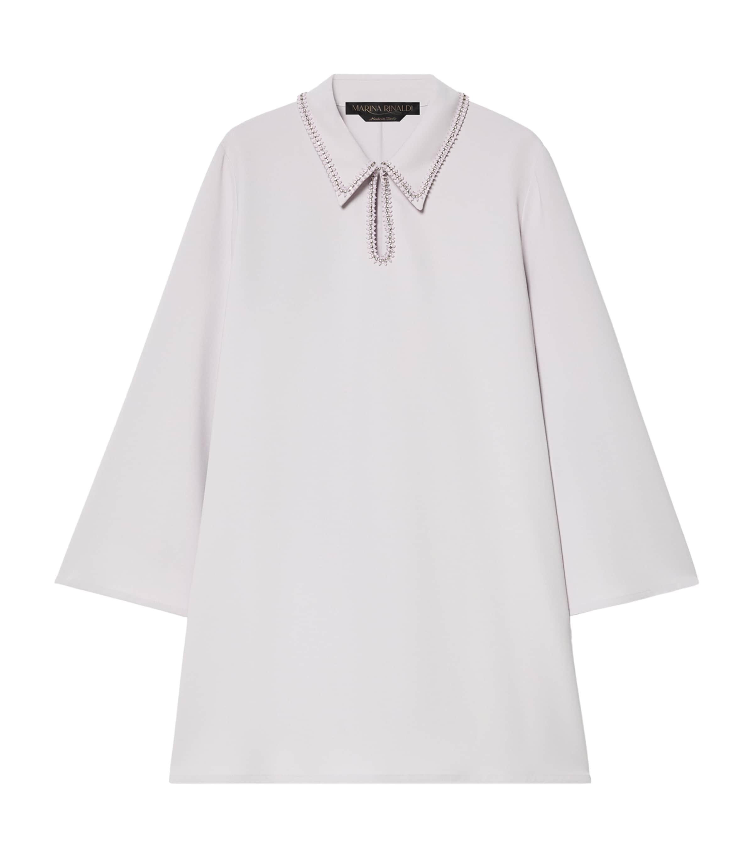 Marina Rinaldi Womens Rhinestone-Trim Blouse Lavender