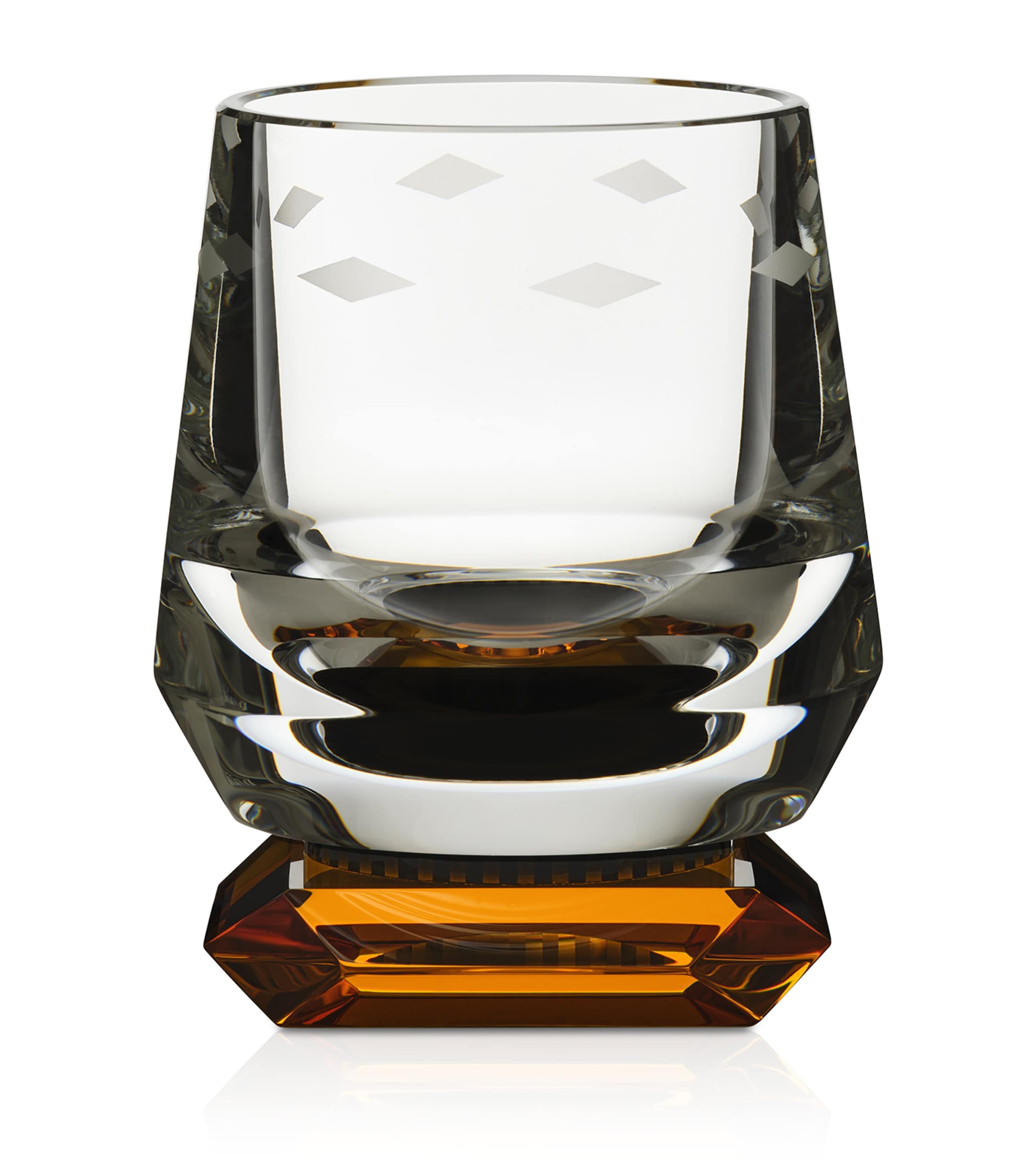 Reflections Copenhagen Crystal Whimsey Whisky Glasses (Set of 2) Amber/black/clear