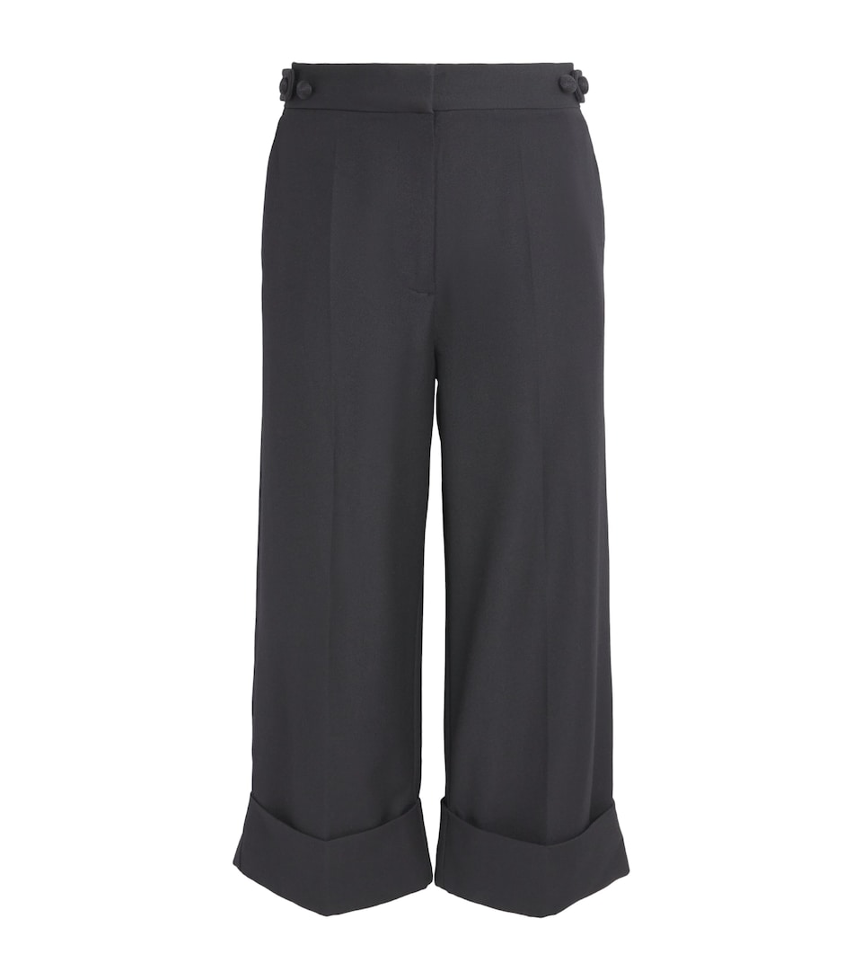 CAMILLA AND MARC Womens Wool Cropped Caius Manstyle Trousers Dblk Black