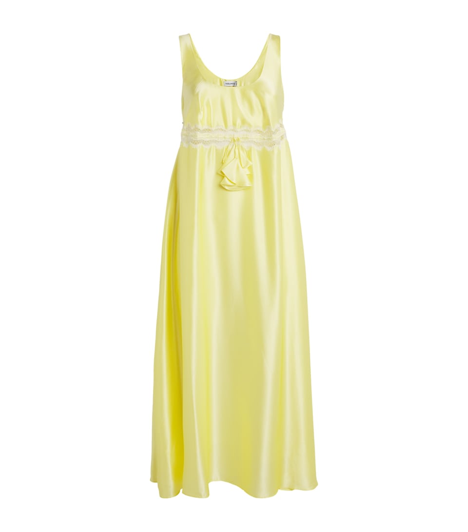 Silk Lace-Trim Carmen Nightdress