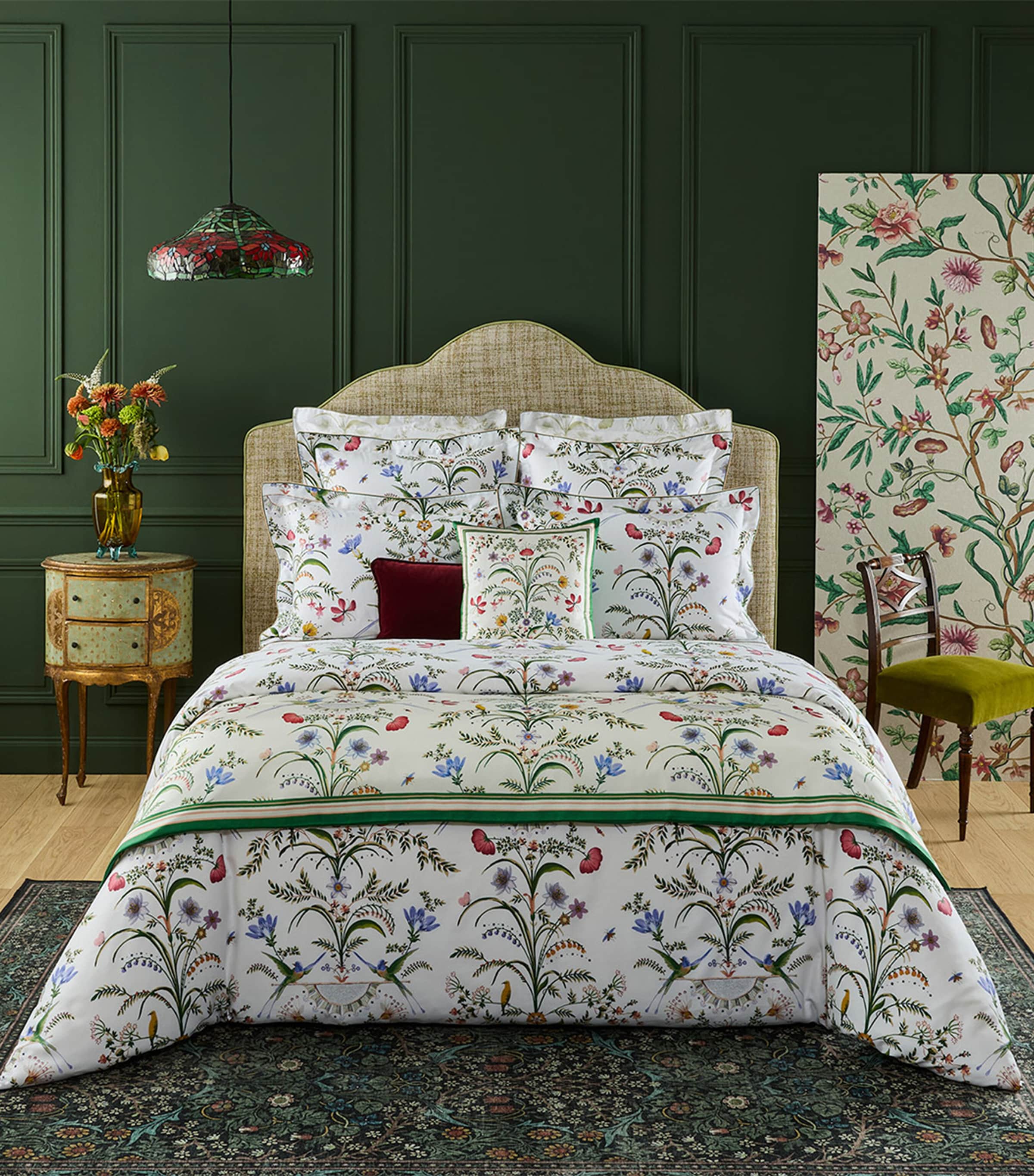 Yves Delorme Organic Cotton Botanic Double Fitted Sheet (140cm x 200cm)