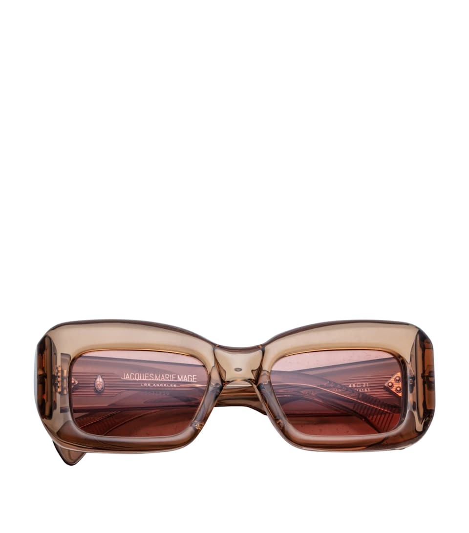 Jacques Marie Mage Vito Rectangle Sunglasses Tan