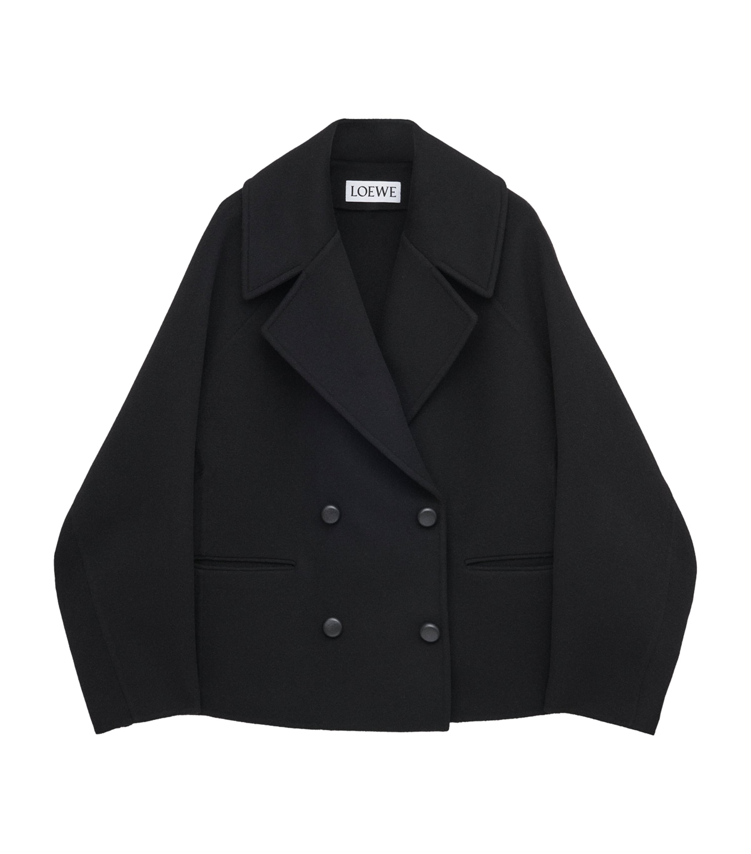 Wool Double-Breasted Short Coat