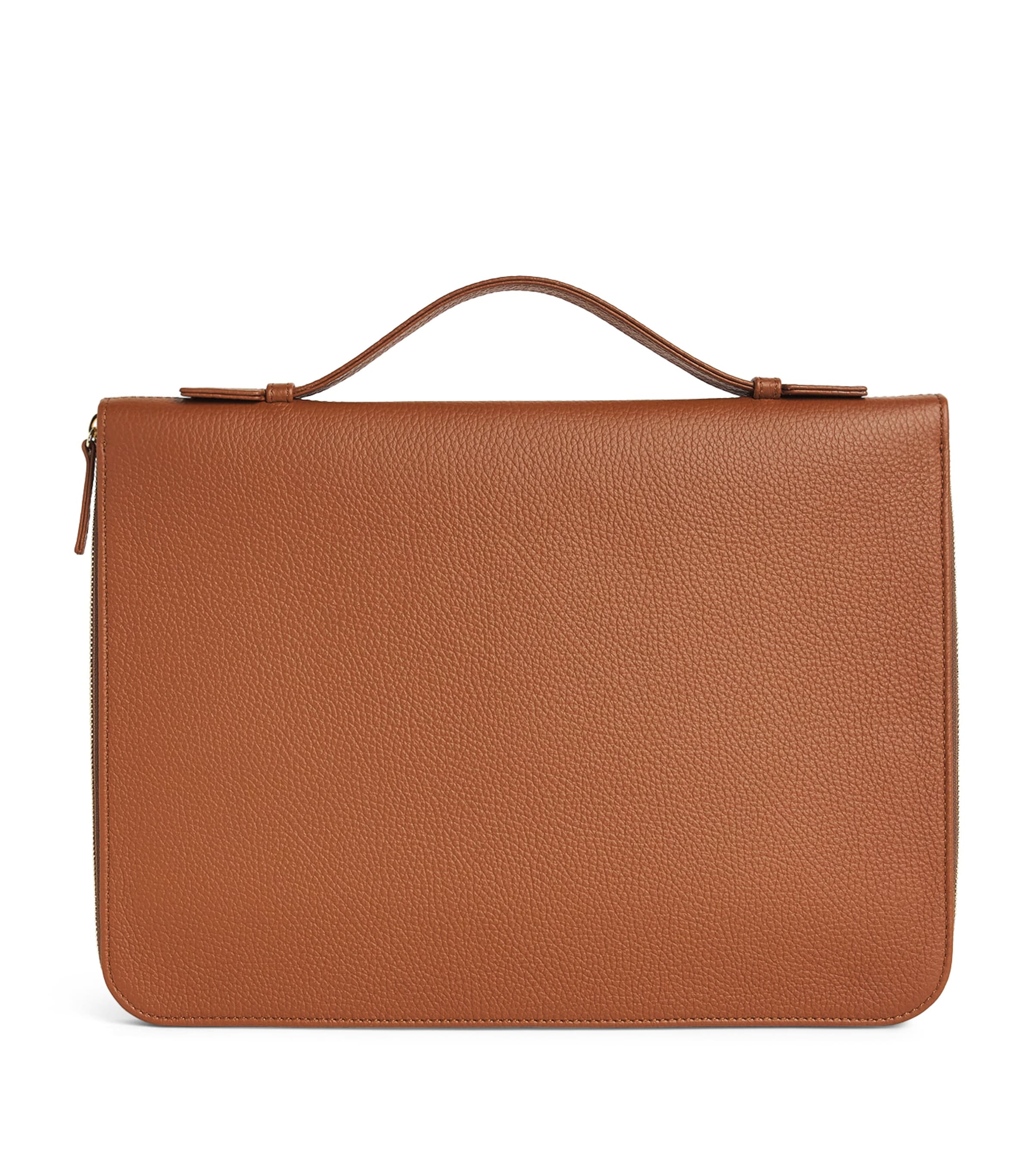 Eleventy Leather Laptop Bag Cammello Nuovo