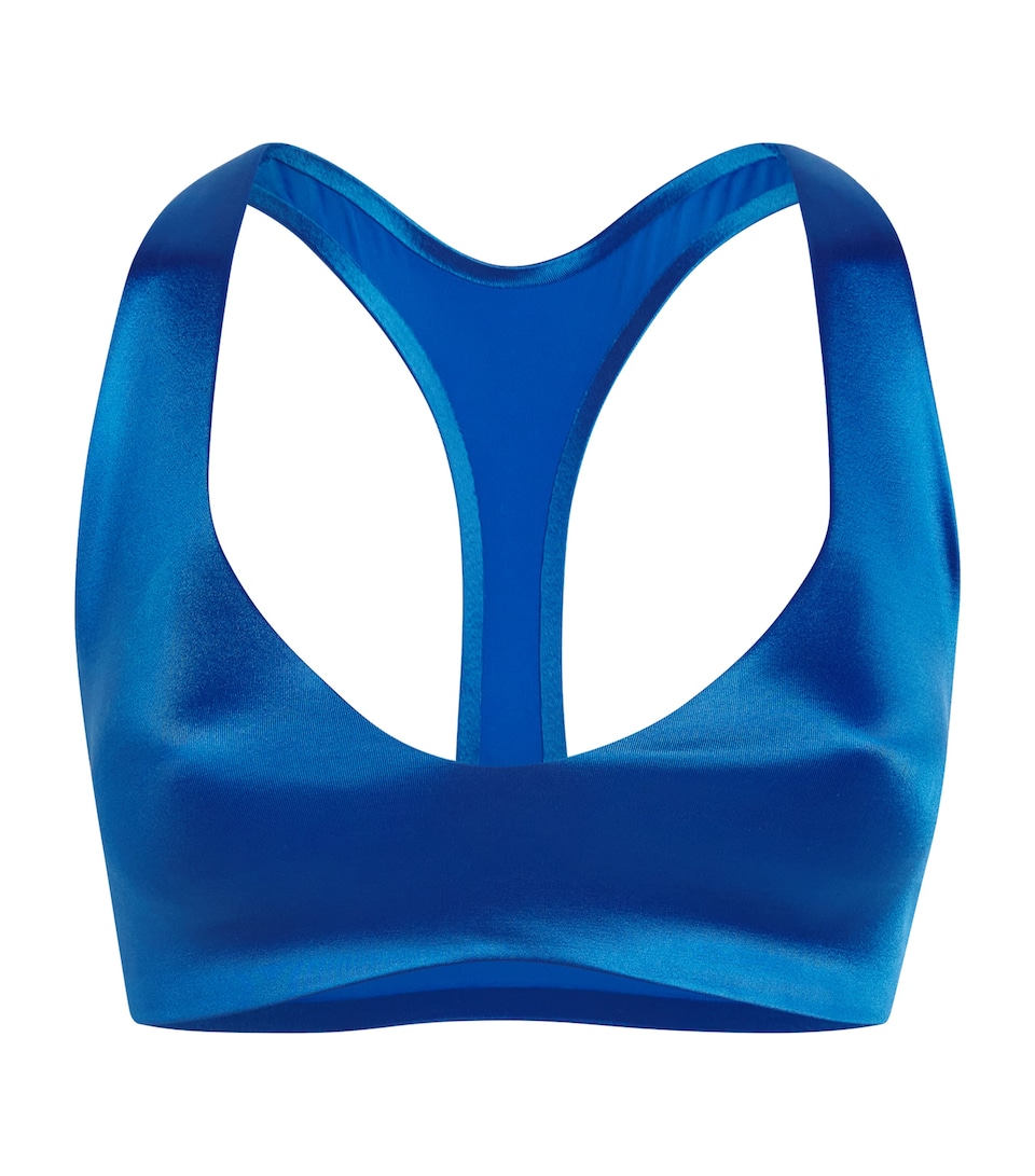 NikeSKIMS Womens Shine Plunge Sports Bra Cobalt