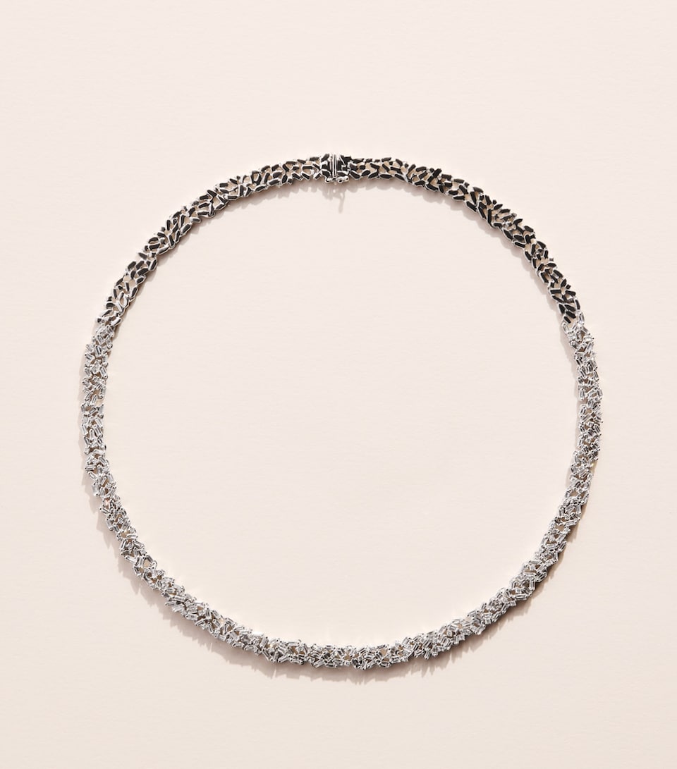 Suzanne Kalan White Gold and Diamond Classic Tennis Necklace Wg/wd