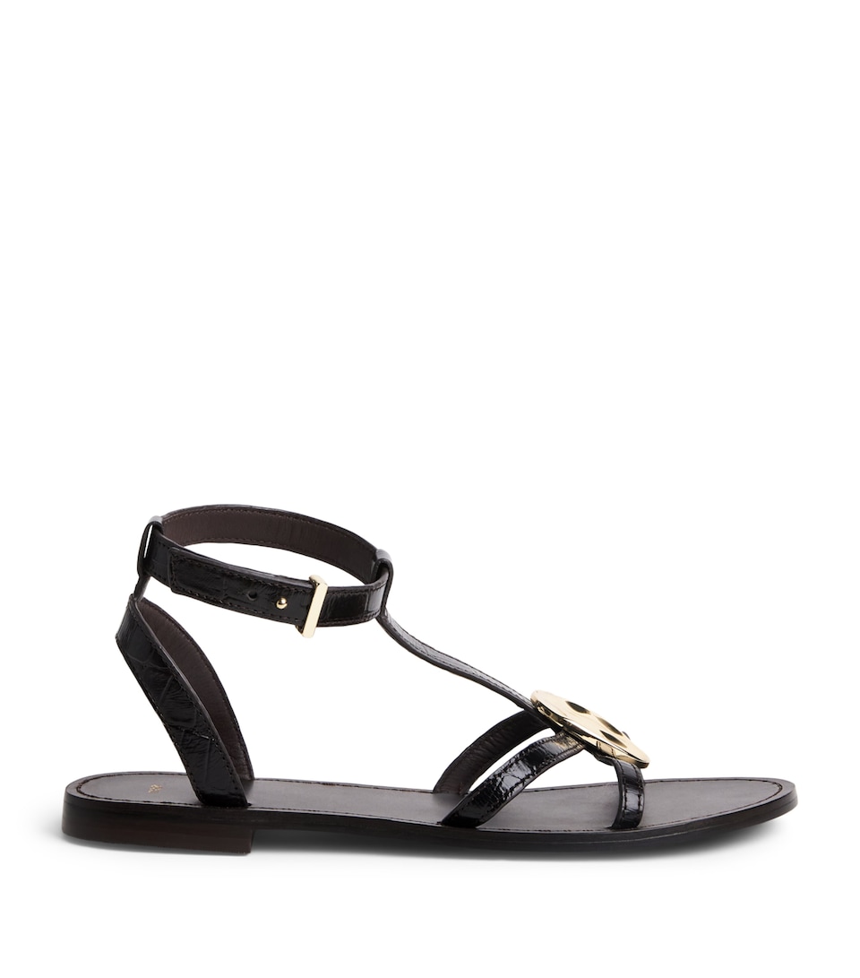Maje Leather Band Sandals Brown