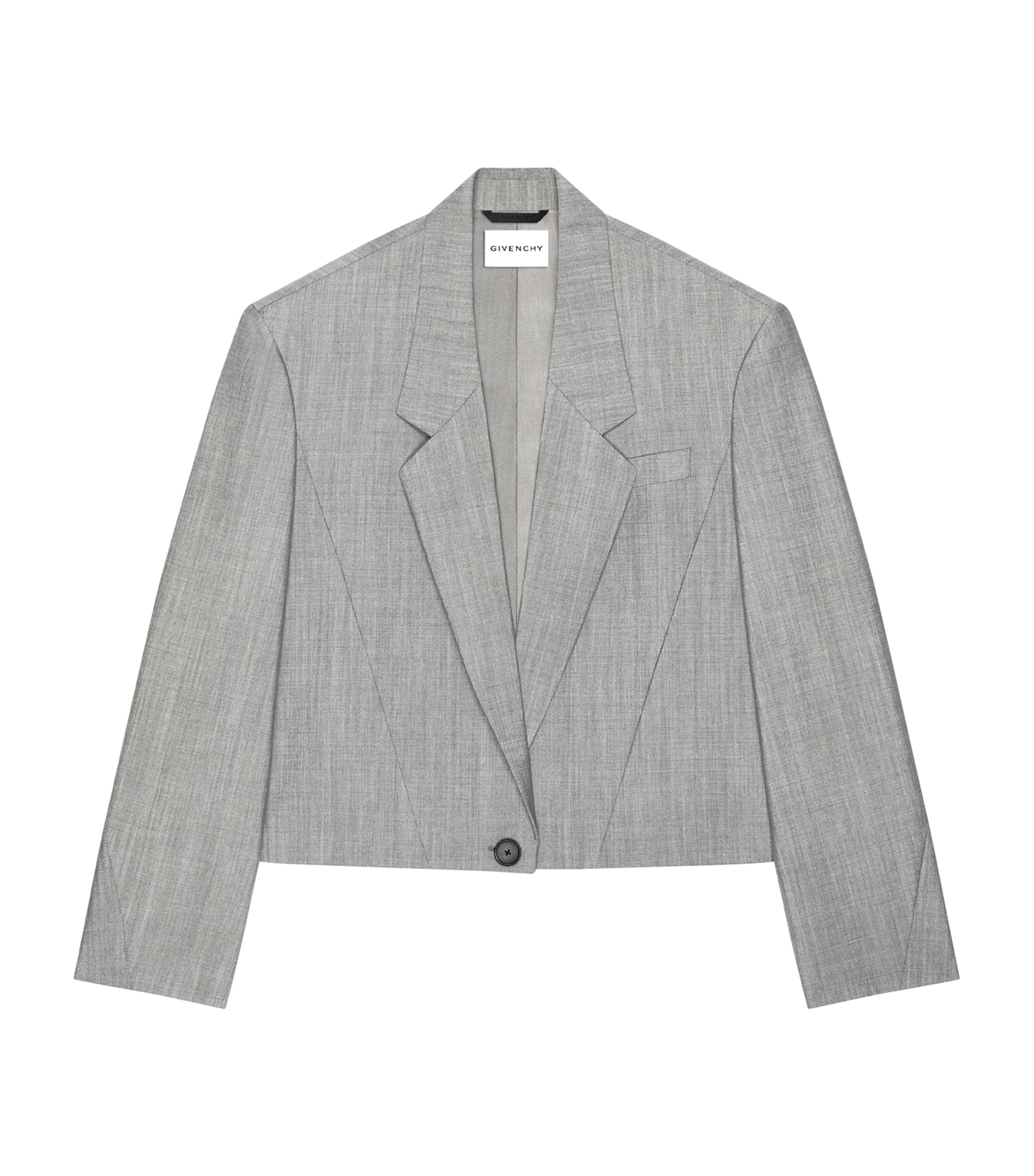 Givenchy Womens Wool-Mohair Cropped Blazer