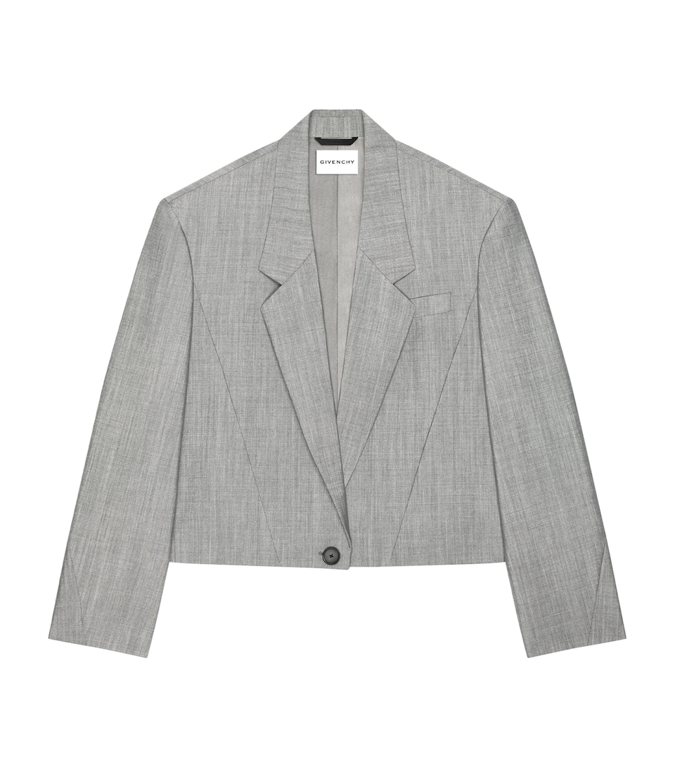 Givenchy Womens Wool-Mohair Cropped Blazer