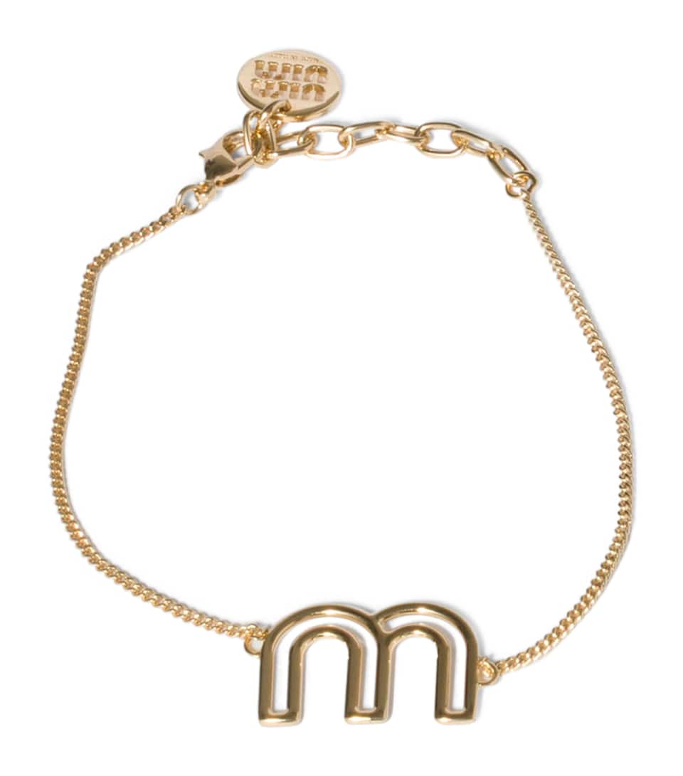 Miu Miu Logo Chain Bracelet Gold/silver