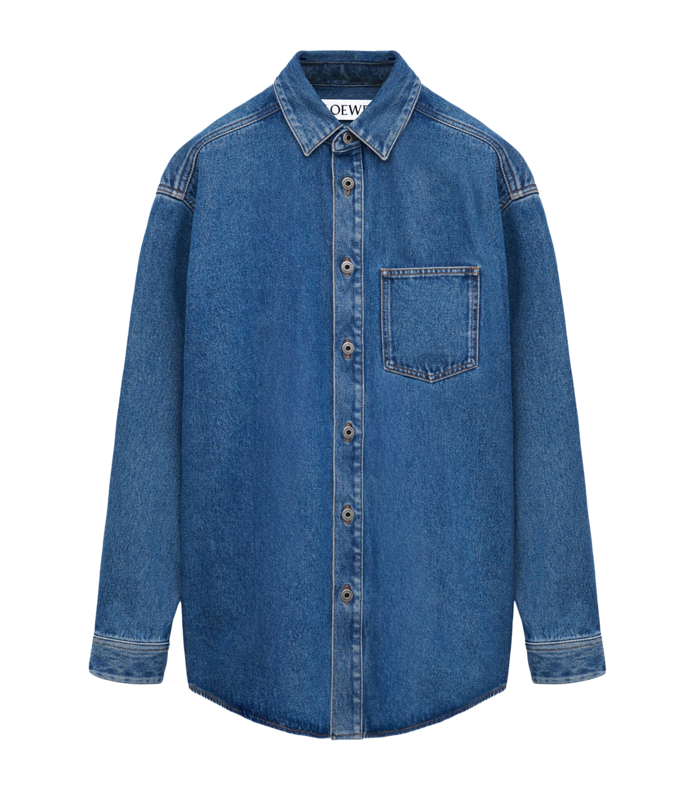 Anagram-Patch Denim Overshirt