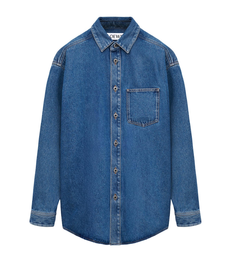 Anagram-Patch Denim Overshirt
