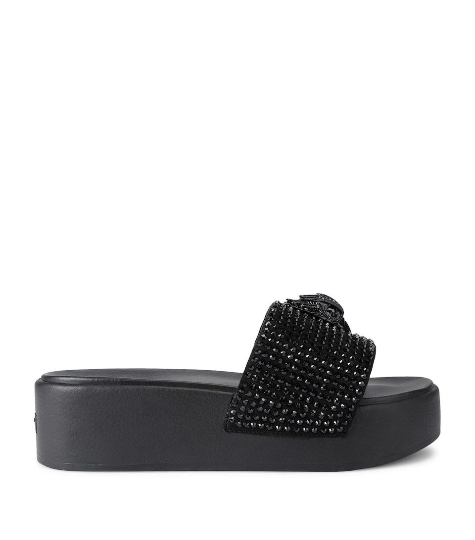 Kurt Geiger London Meena Eagle Platform Slides Black
