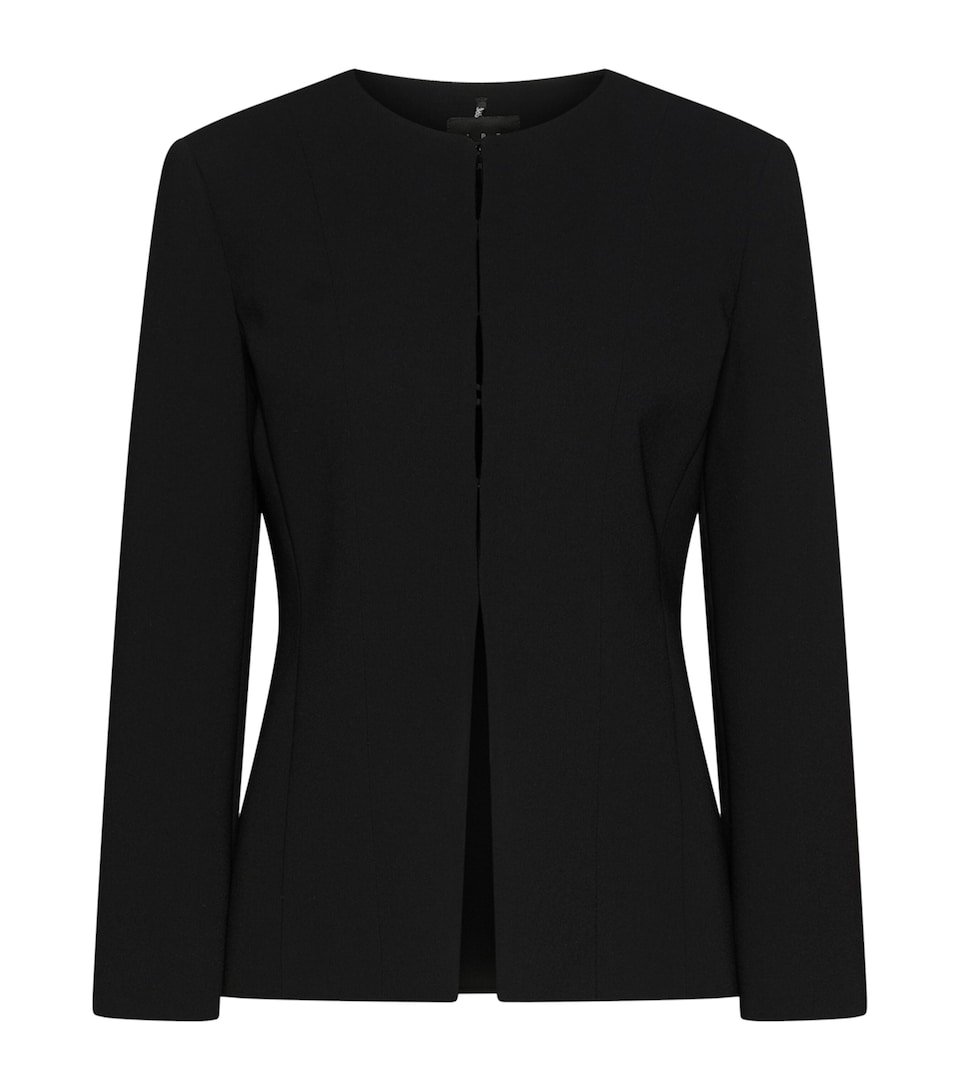 Marella Womens Round-Collar Blazer Black