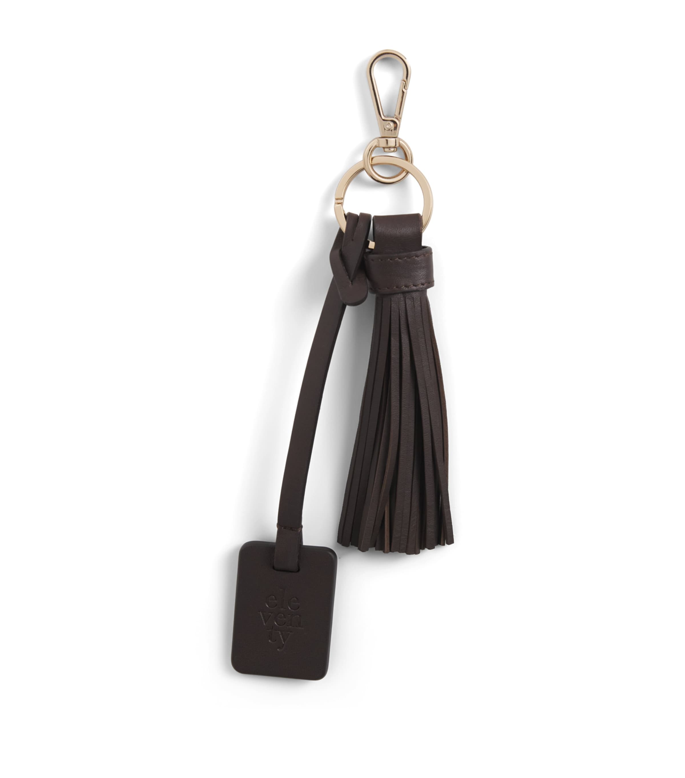Eleventy Calfskin Fringed Keyring Cacao