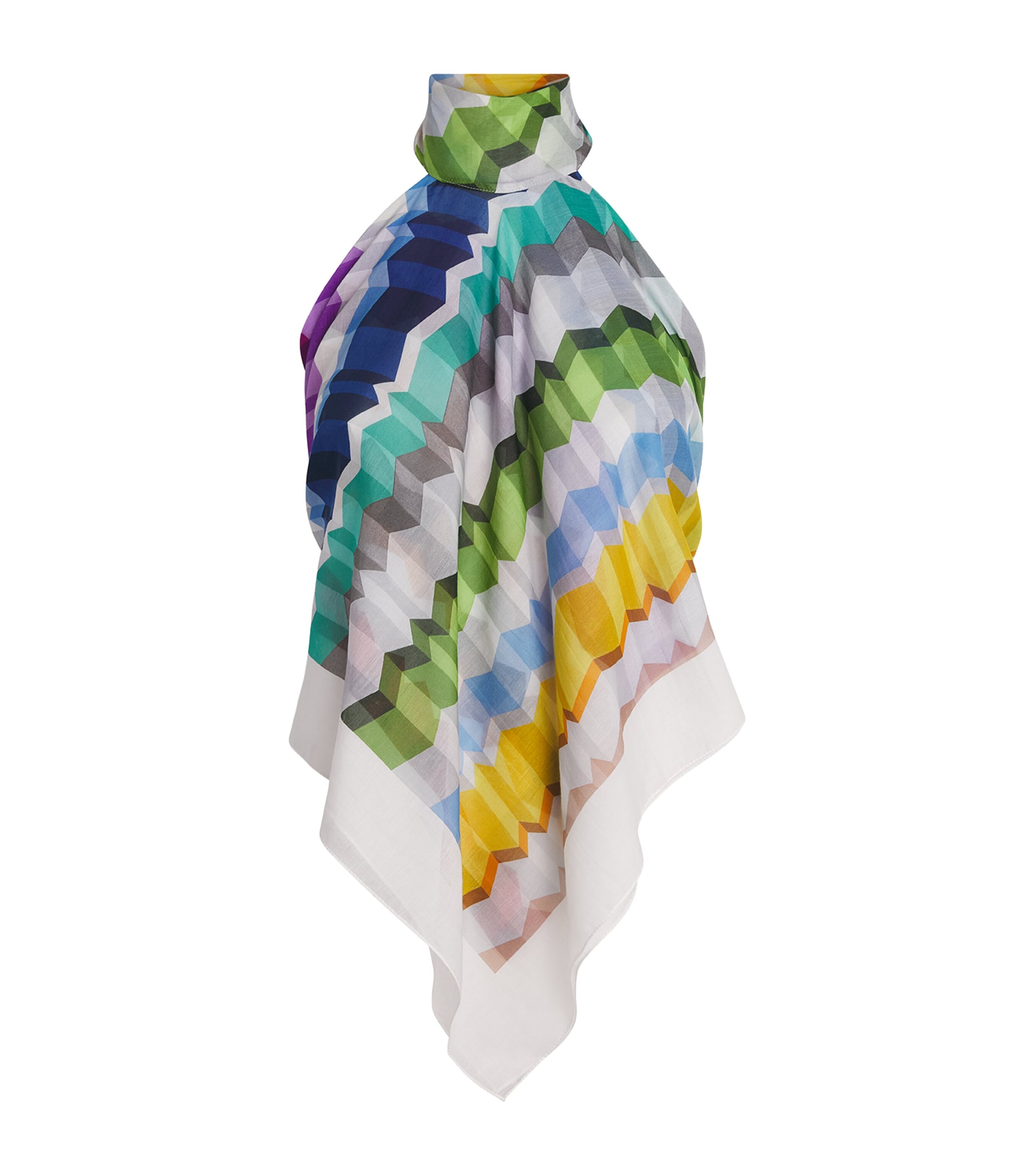 Missoni Womens Cotton-Silk Zigzag Scarf Top